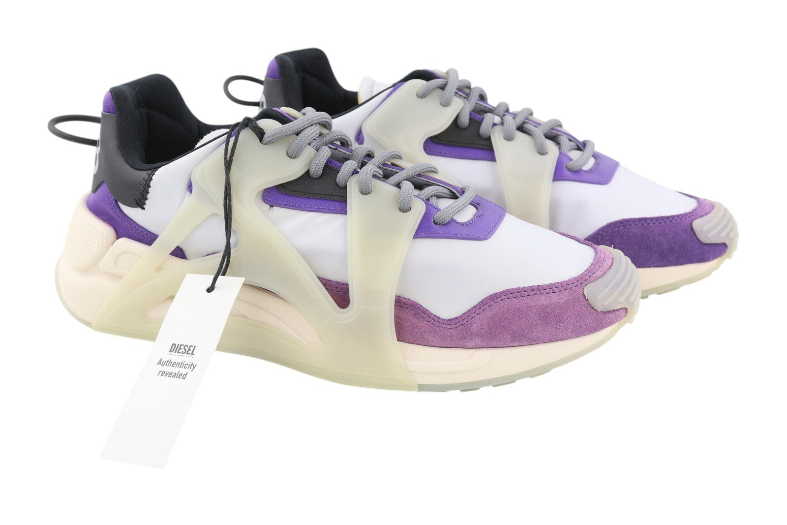 DIESEL S-Serendipity Mask Men Sneakers EU42.5 Grey Laced Almond Toe RRP€200