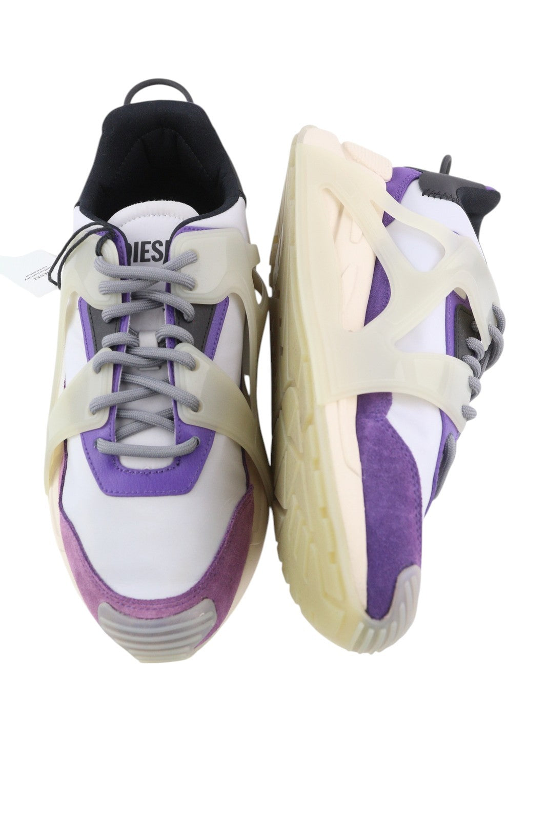 DIESEL S-Serendipity Mask Men Sneakers EU42.5 Grey Laced Almond Toe RRP€200