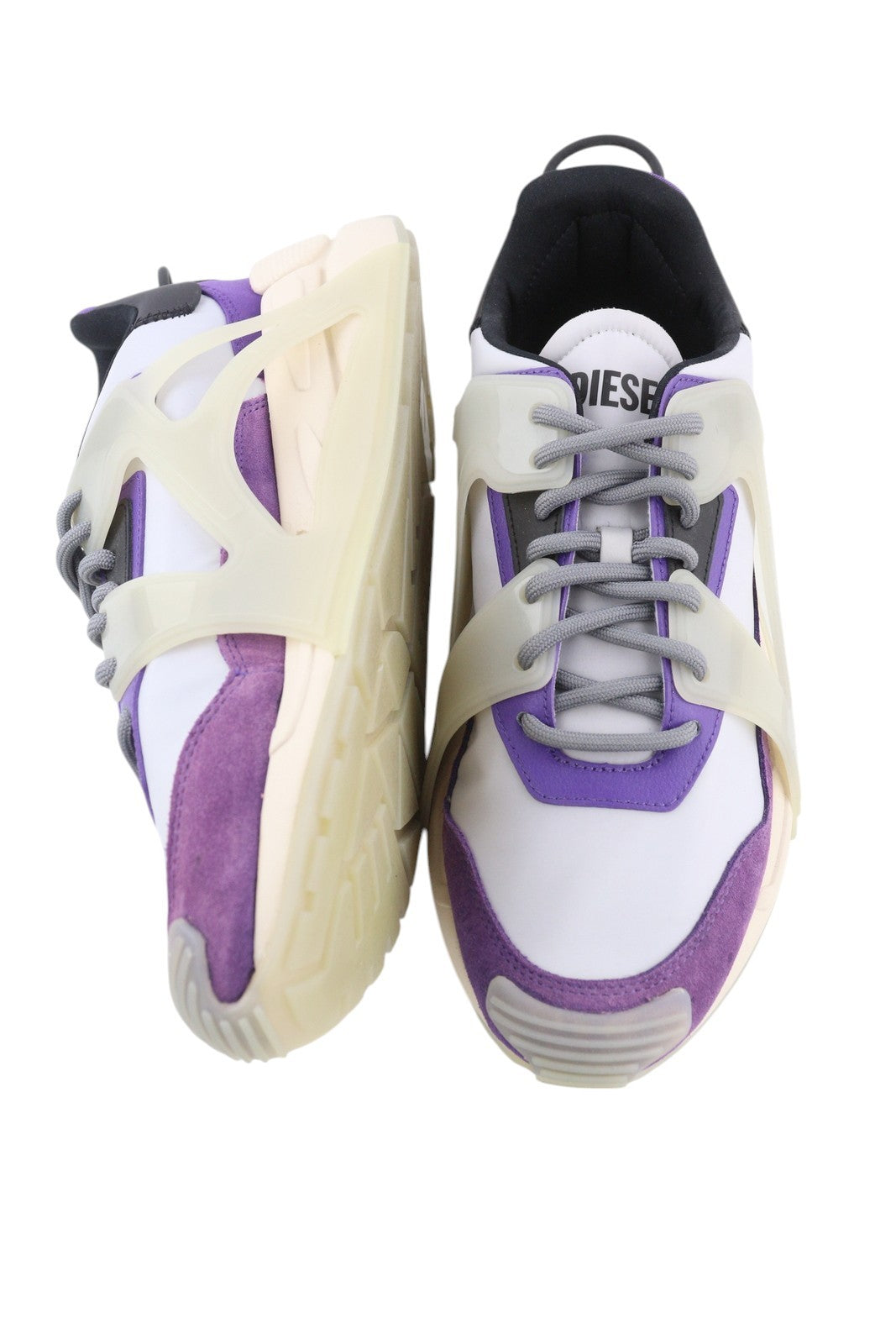 DIESEL S-Serendipity Mask Men Sneakers EU42.5 Grey Laced Almond Toe RRP€200