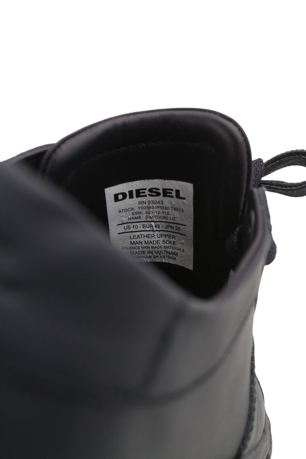 DIESEL S-Mydori LC Men Sneakers EU45 Leather Black Almond Toe RRP€200