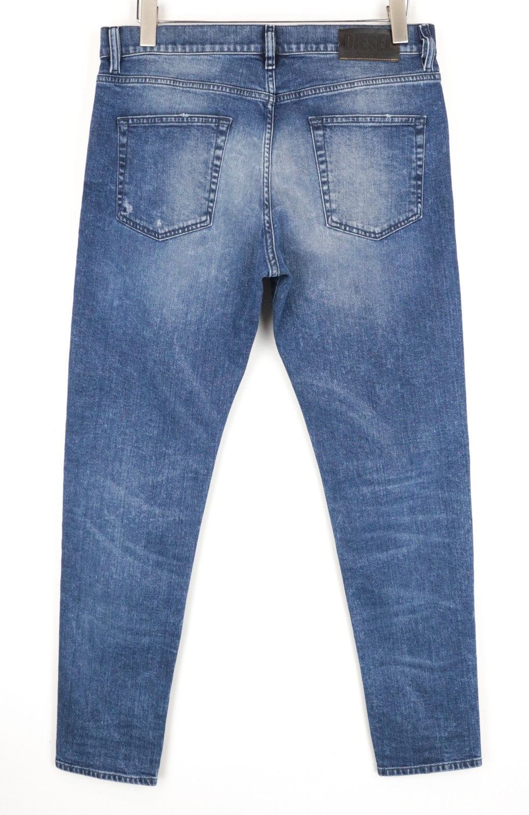 DIESEL D-Strukt 081AQ W33/L32 Washed Blue Denim Taper Jeans Cotton Stretch Men's