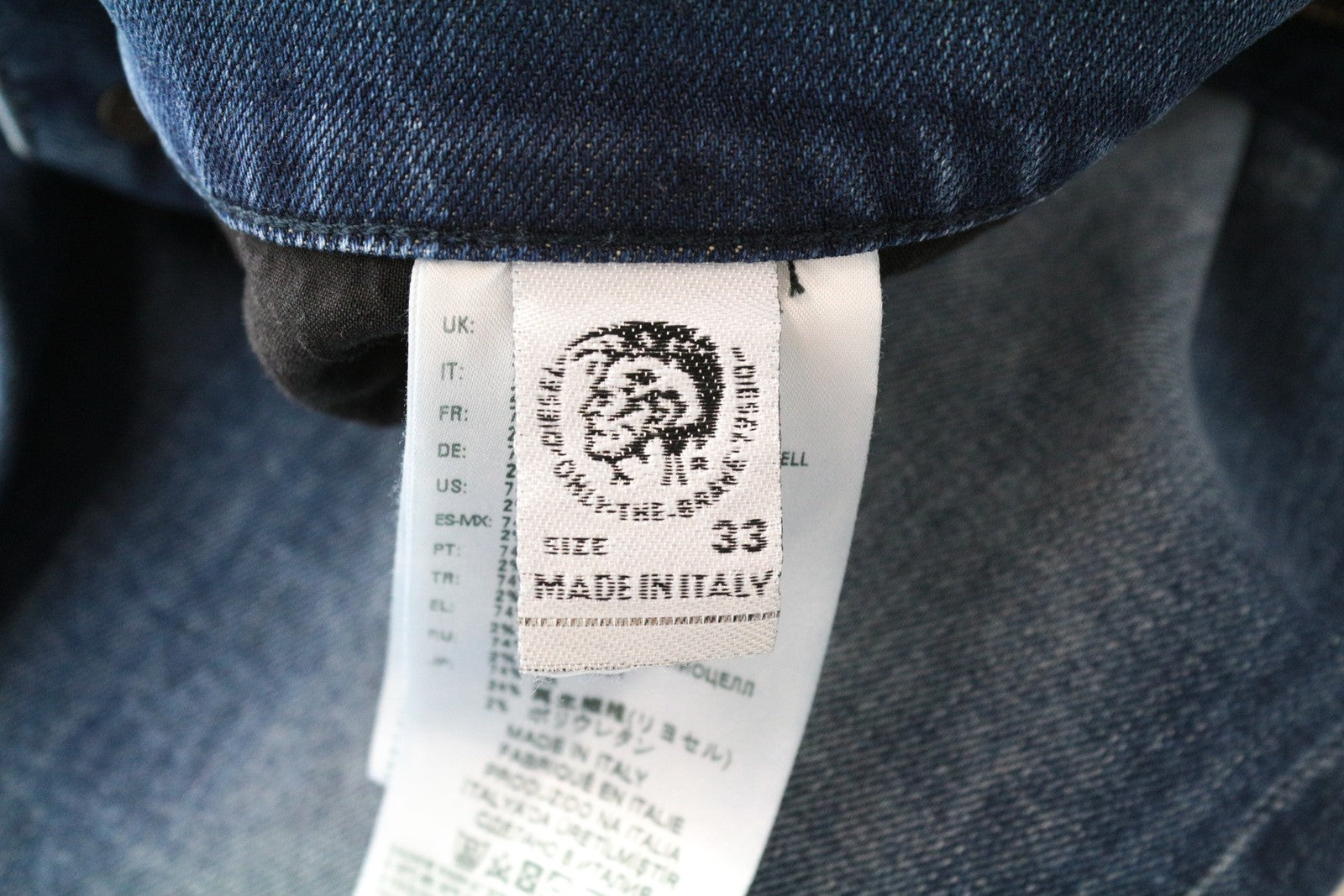 DIESEL D-Strukt 081AQ W33/L32 Washed Blue Denim Taper Jeans Cotton Stretch Men's