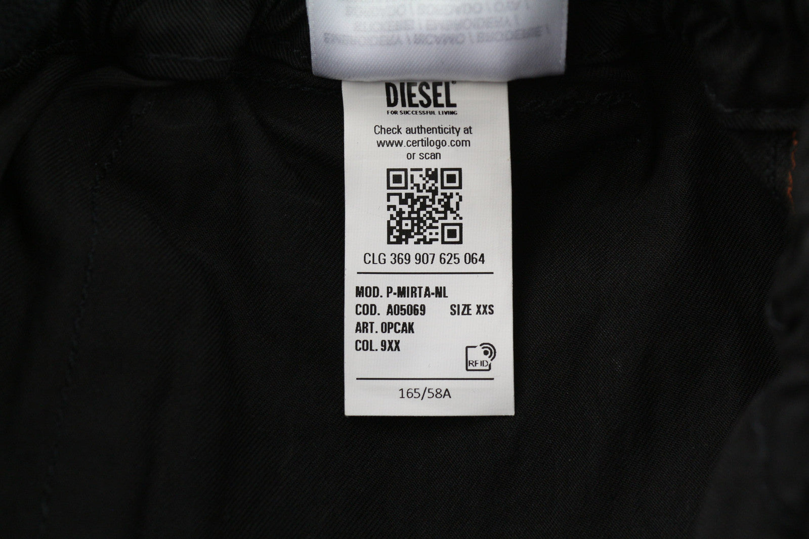 DIESEL P-Mirta-NL Women Trousers 2XS Black Cargo Patch Pockets RRP€300