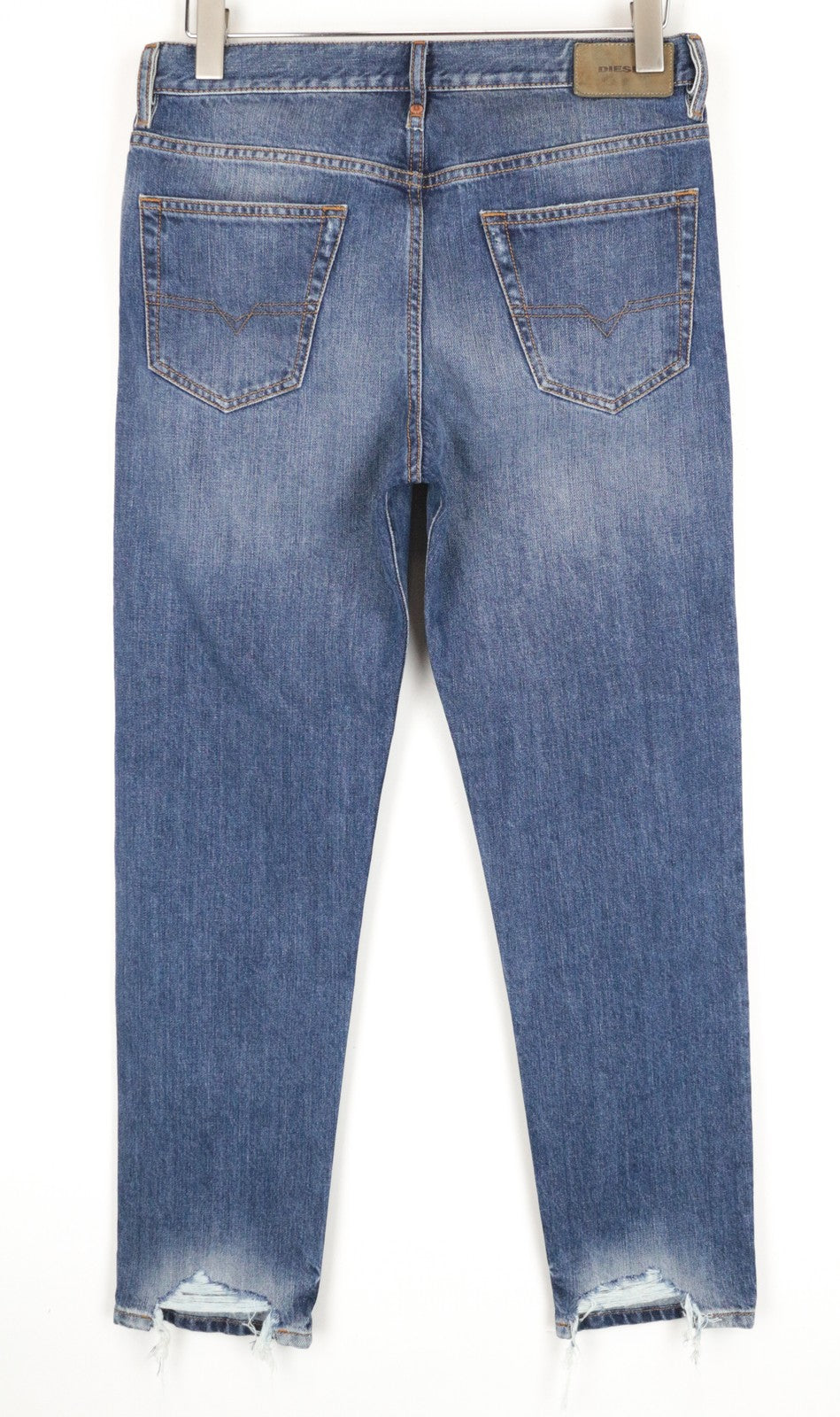 DIESEL Mharky-B 085AG W29/L32 Blue Cotton Wash Skinny Men's Jeans Plain Style