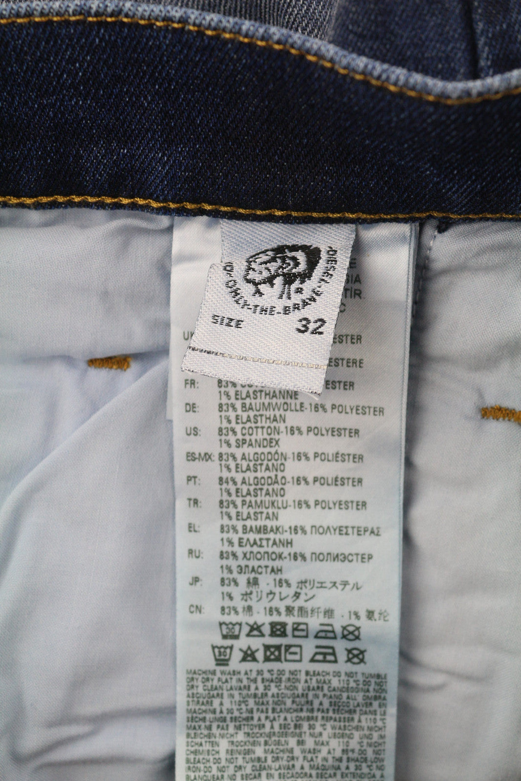 DIESEL D-Fining-Chino 009MI Men Jeans W32/L32 Tapered Fit Stretch Washed Blue