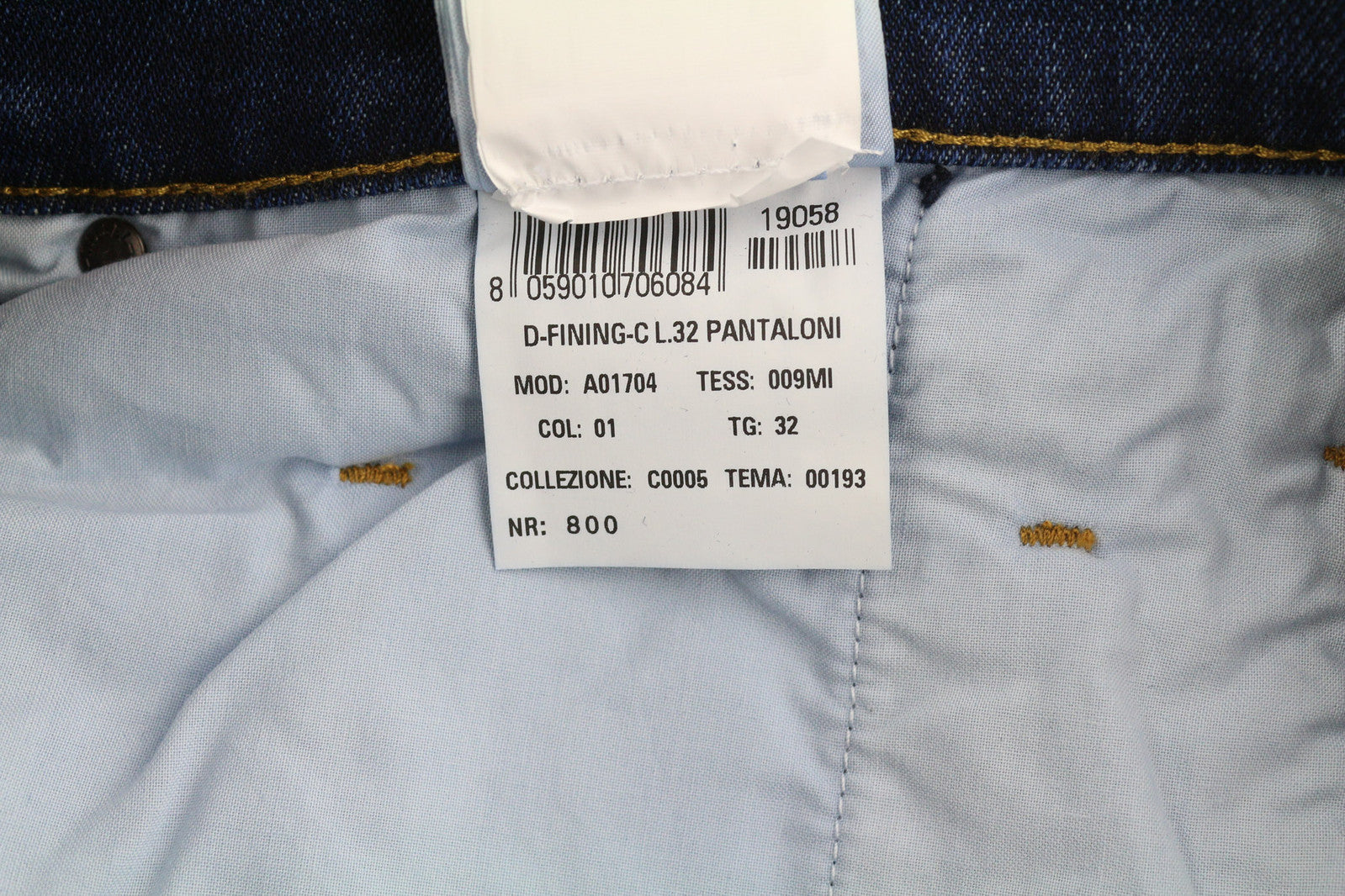 DIESEL D-Fining-Chino 009MI Men Jeans W32/L32 Tapered Fit Stretch Washed Blue