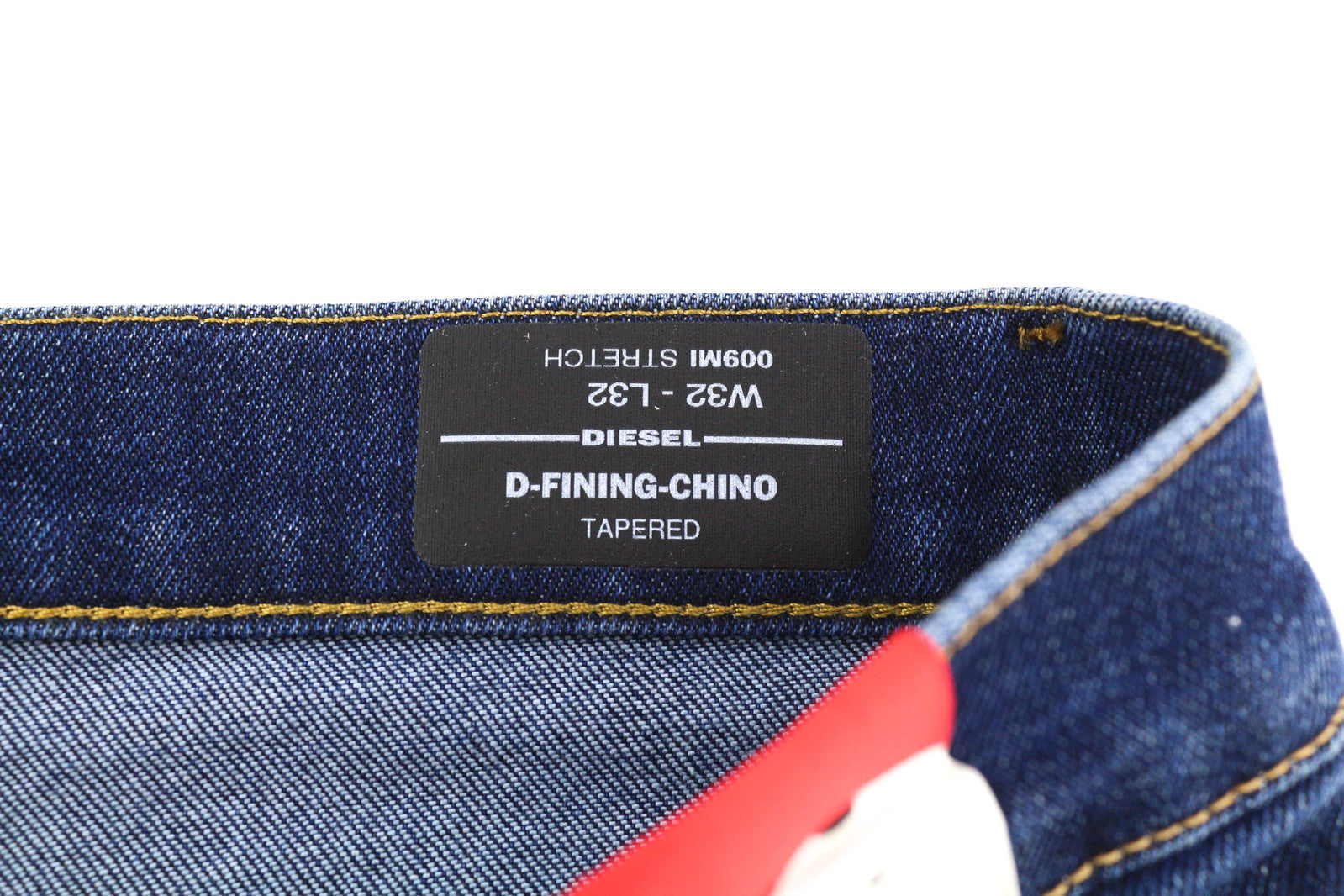 DIESEL D-Fining-Chino 009MI Men Jeans W32/L32 Tapered Fit Stretch Washed Blue