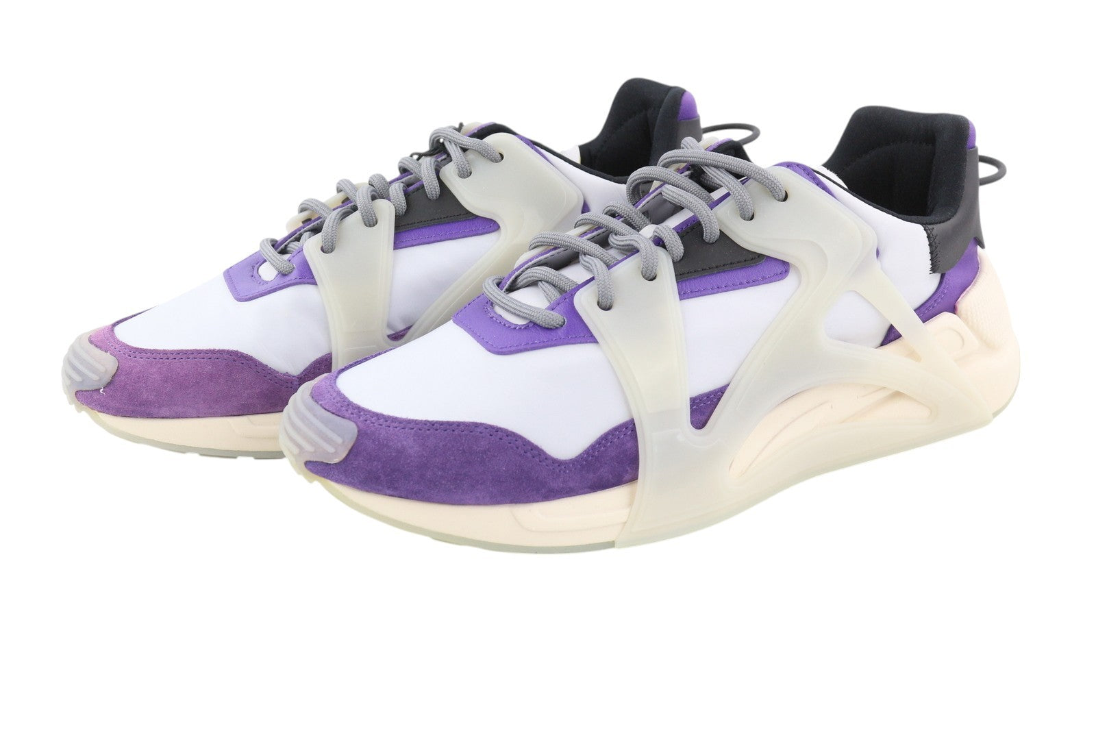 DIESEL S-Serendipity Mask Men Sneakers EU44.5 Grey Lace Up Almond Toe RRP€200