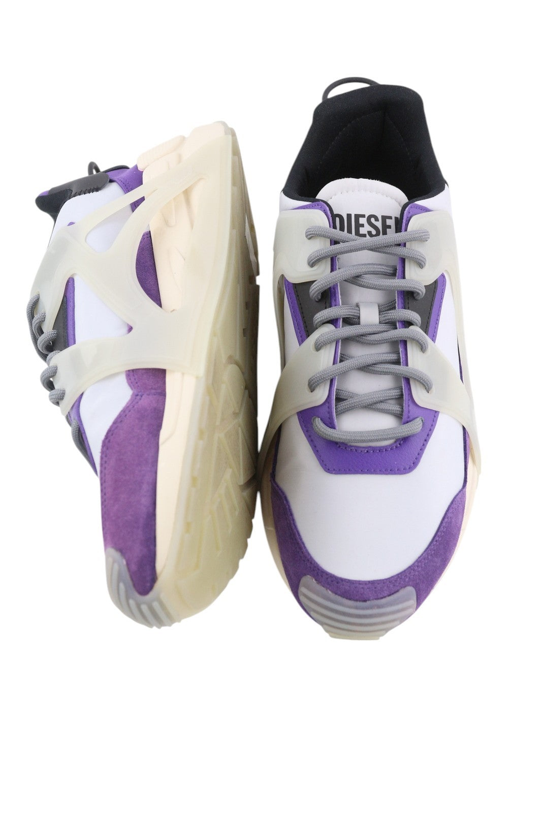 DIESEL S-Serendipity Mask Men Sneakers EU44.5 Grey Lace Up Almond Toe RRP€200