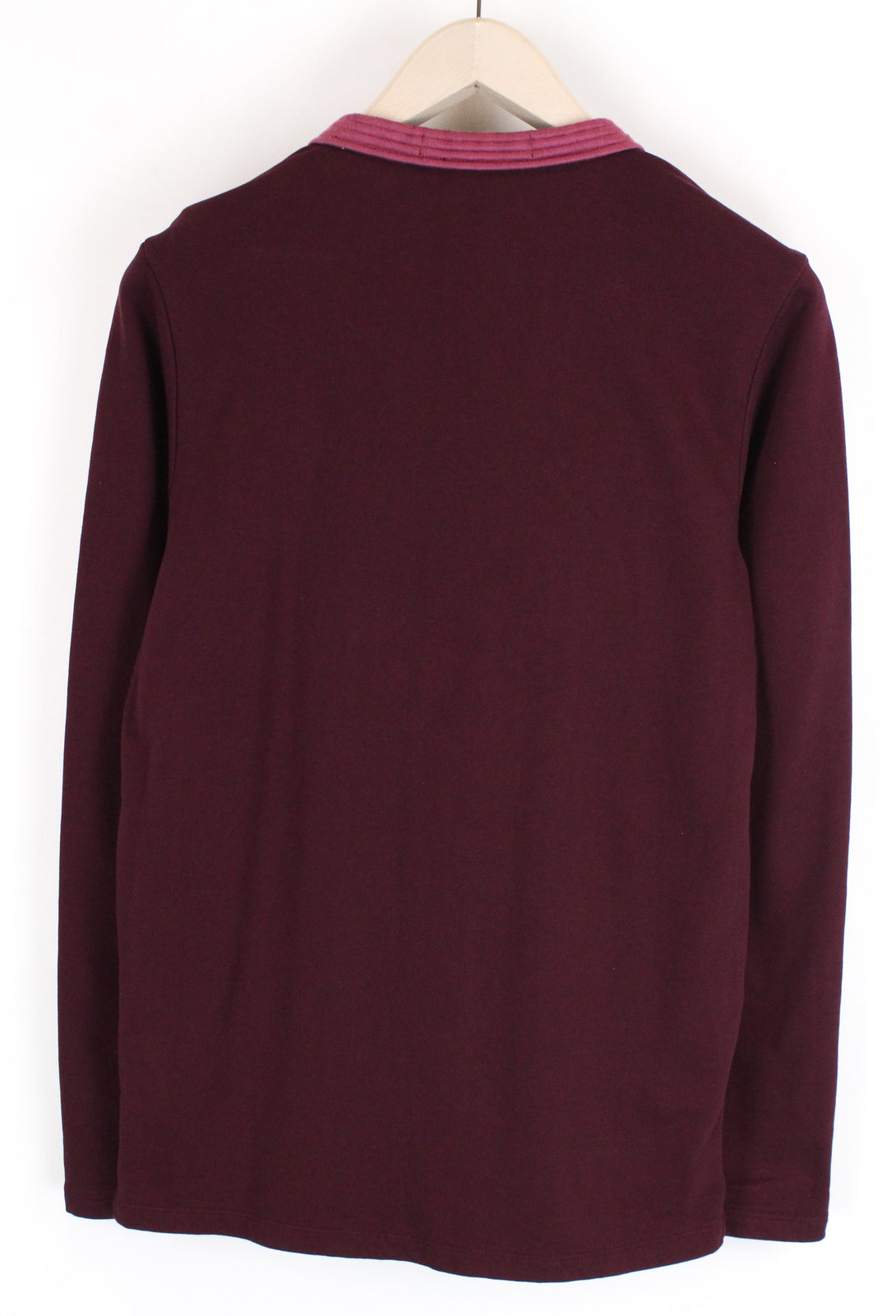 MAISON SCOTCH Bon Voyage Women Sweater L Open Cardigan Burgundy Tight-Knit