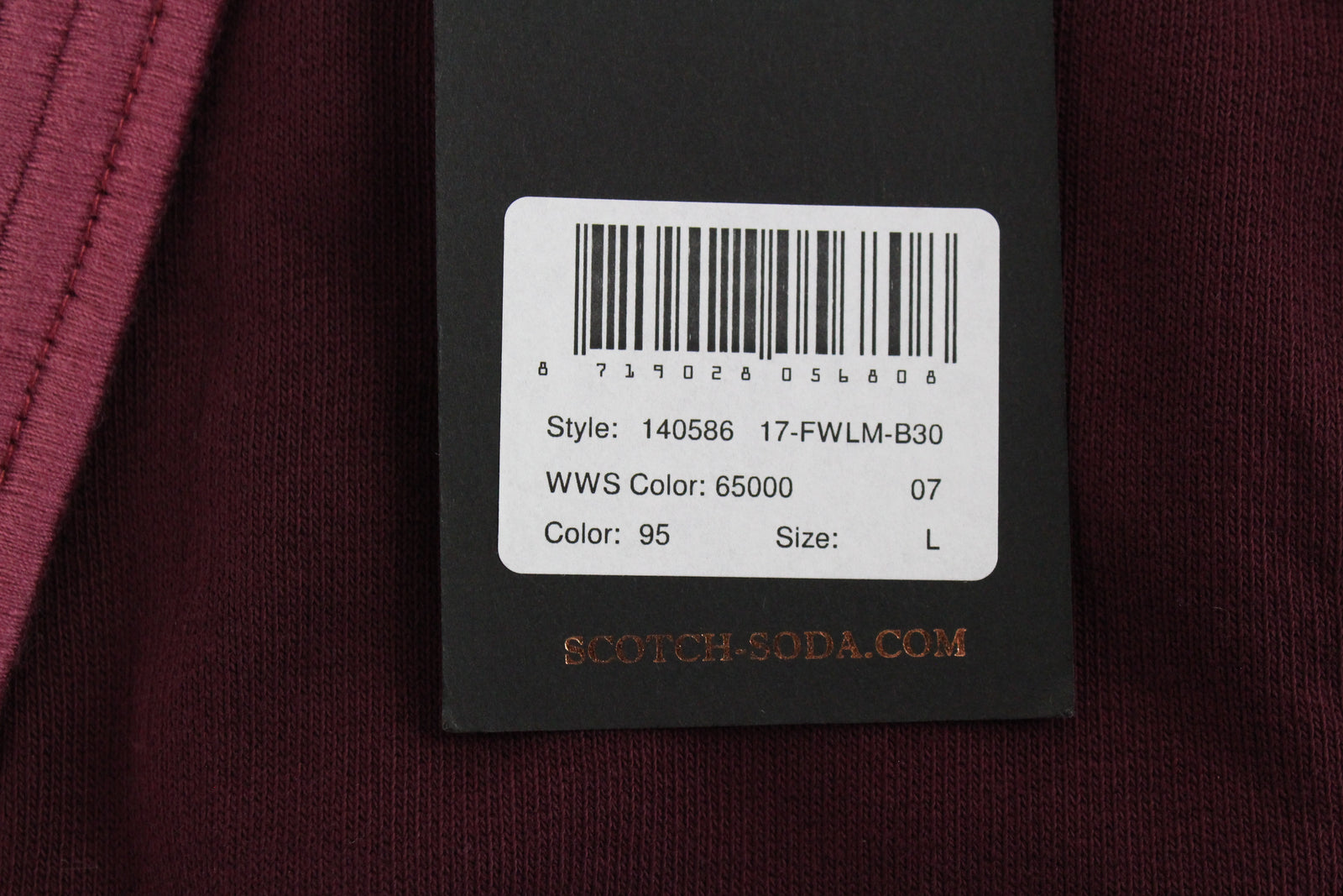 MAISON SCOTCH Bon Voyage Women Sweater L Open Cardigan Burgundy Tight-Knit