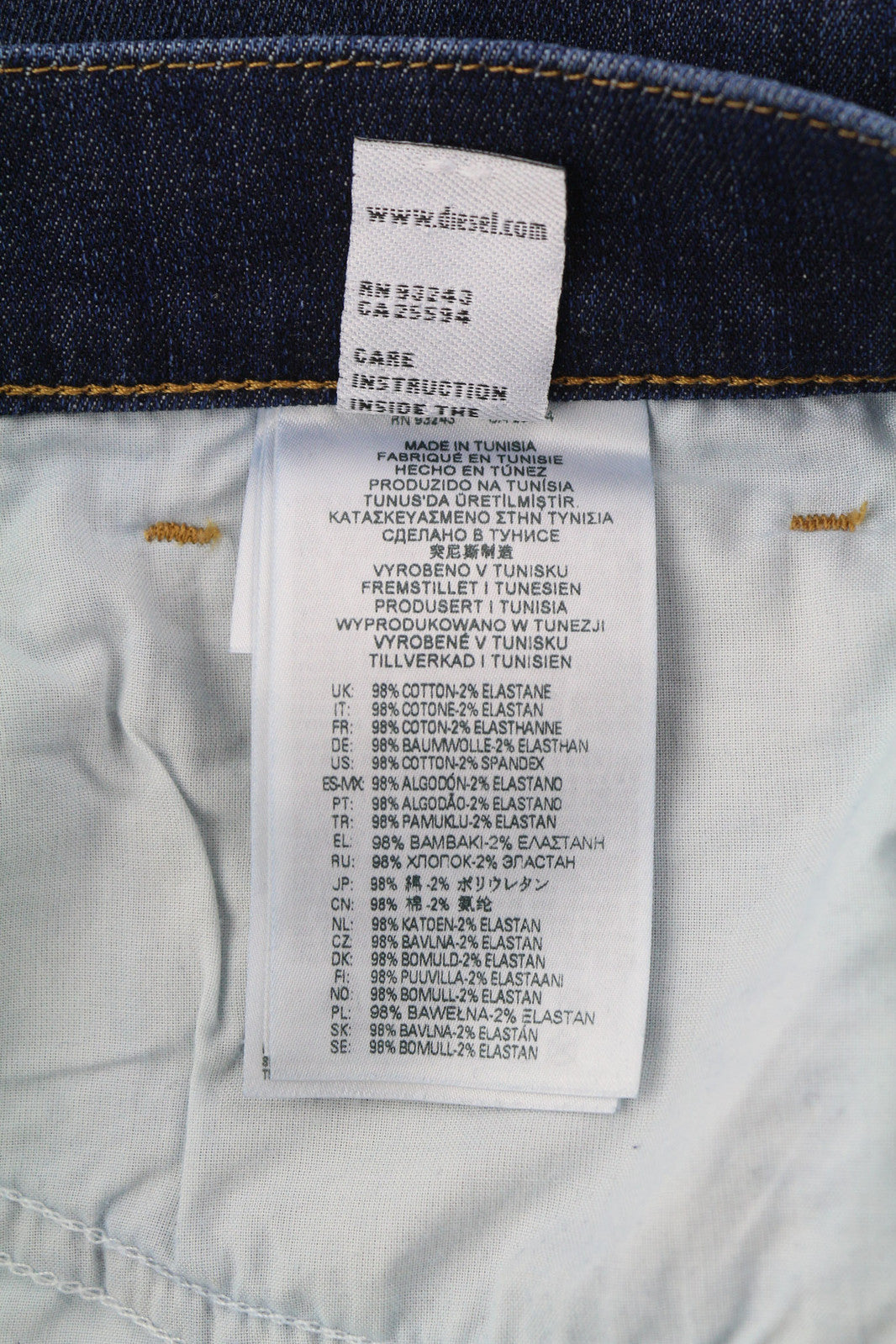 DIESEL D-Fining 009ZU Men Jeans W30/L30 Tapered Fit Stretch Washed Denim Blue