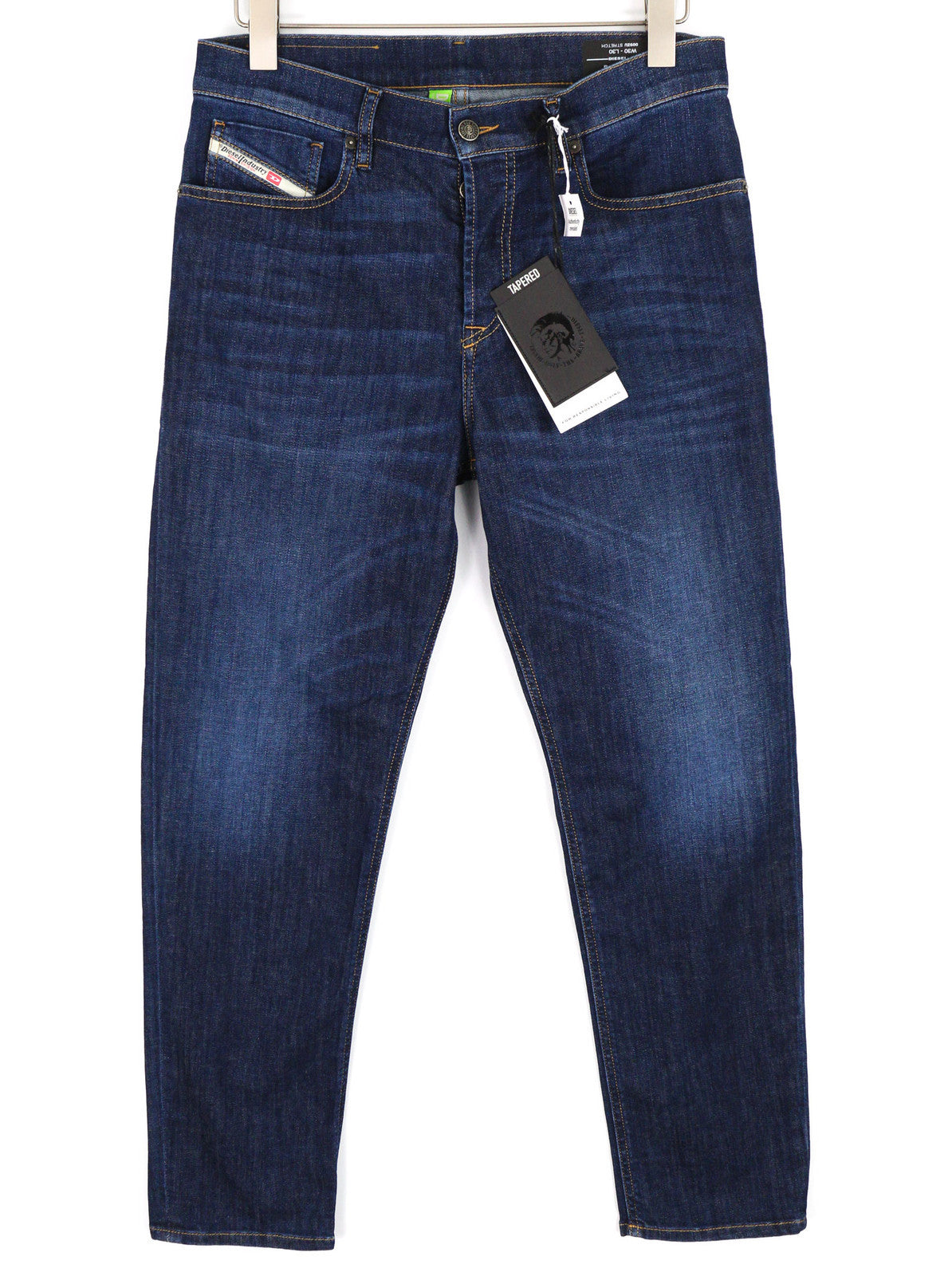 DIESEL D-Fining 009ZU Men Jeans W30/L30 Tapered Fit Stretch Washed Denim Blue