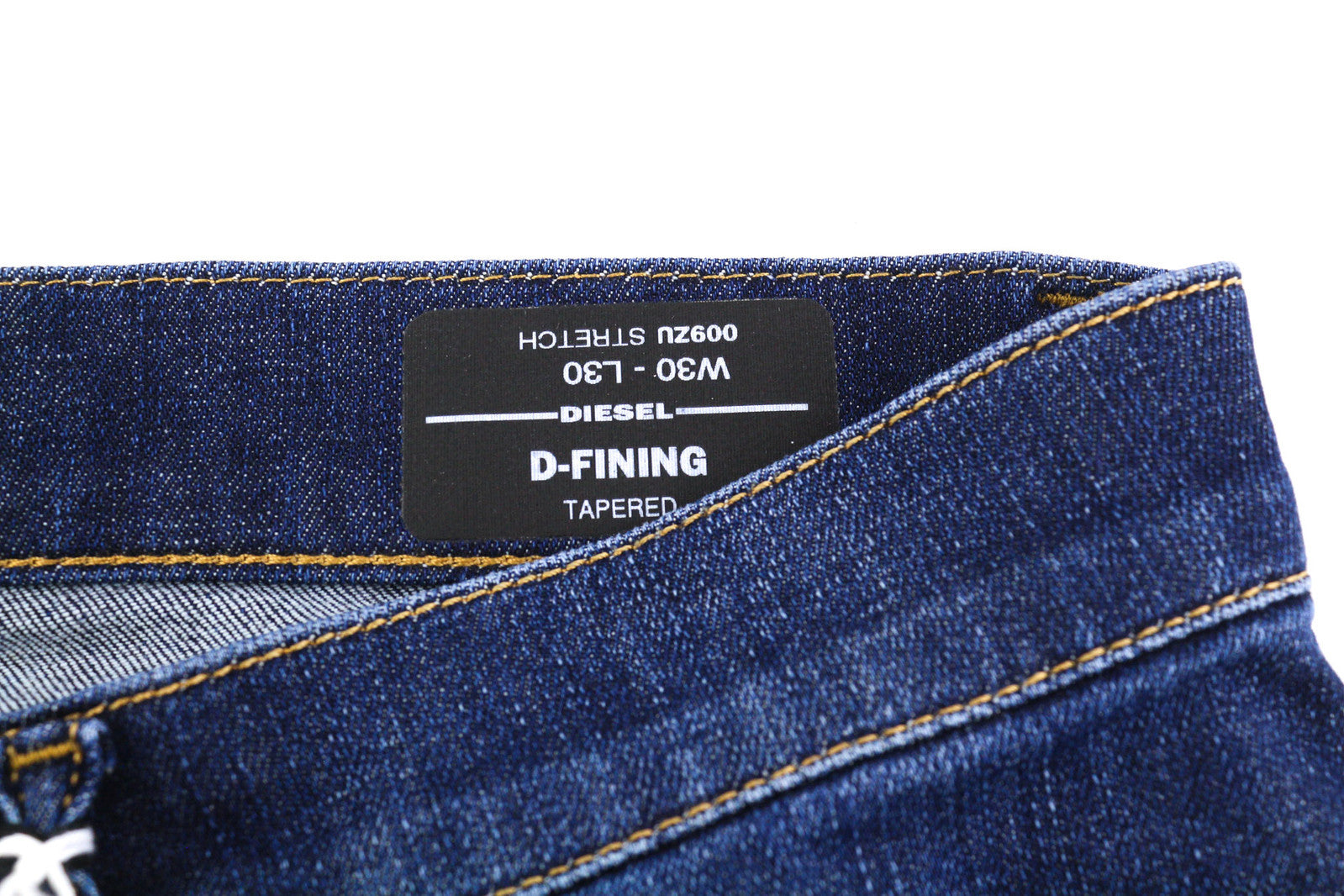 DIESEL D-Fining 009ZU Men Jeans W30/L30 Tapered Fit Stretch Washed Denim Blue