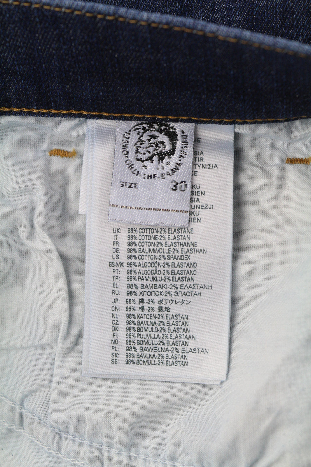 DIESEL D-Fining 009ZU Men Jeans W30/L30 Tapered Fit Stretch Washed Denim Blue