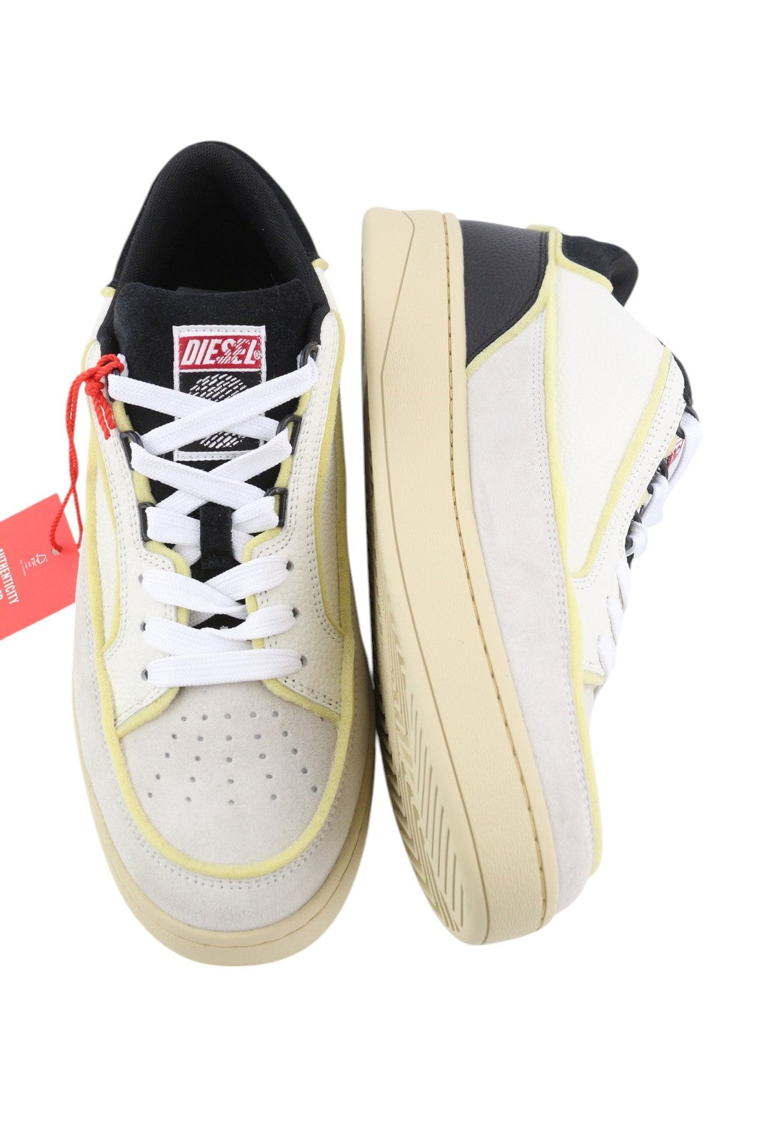 DIESEL S-Sinna Low Men Sneakers EU42.5 White Leather Low Top Lace Up RRP€160