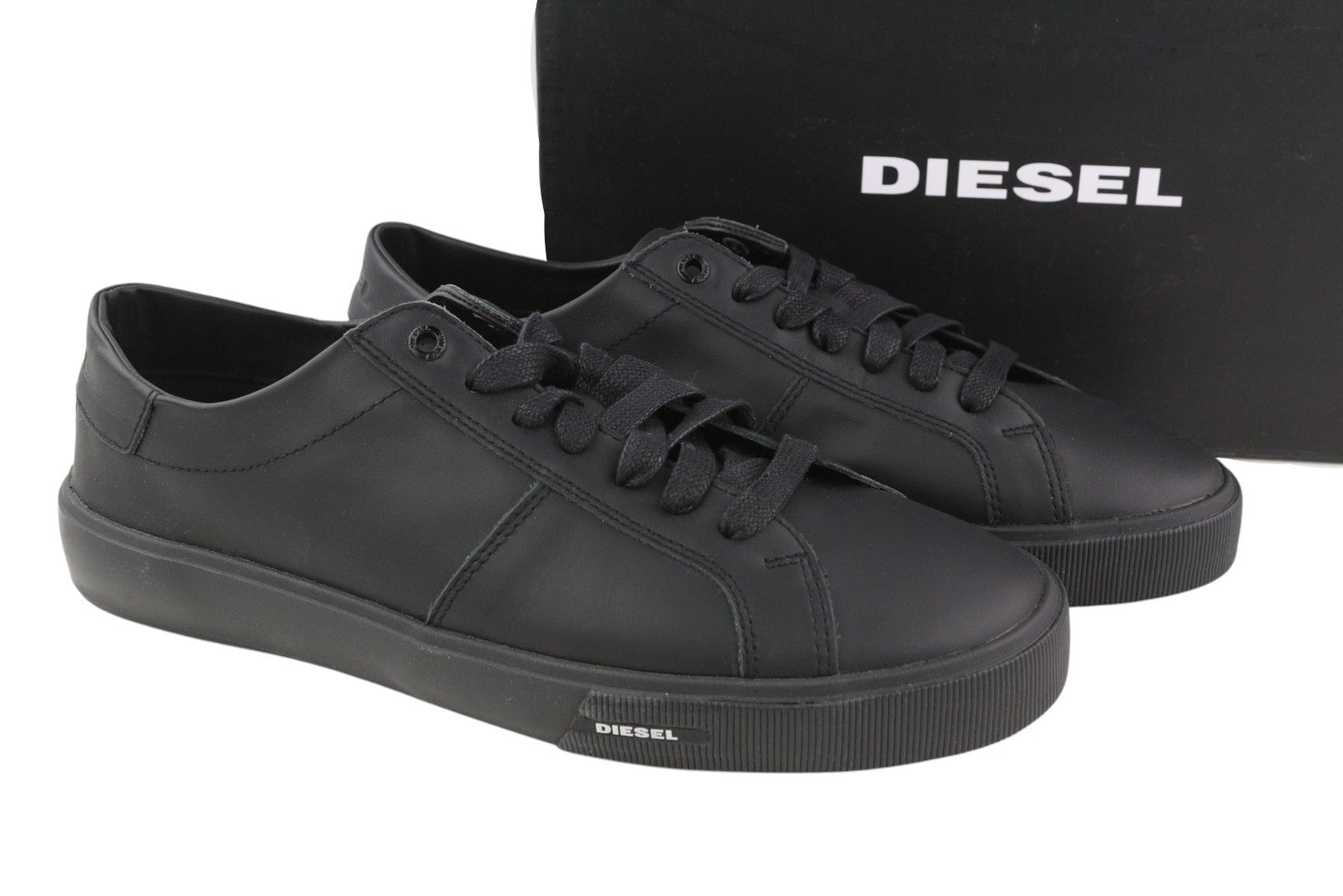 DIESEL S-Mydori LC Men Sneakers EU44 Leather Black Almond Toe RRP€200