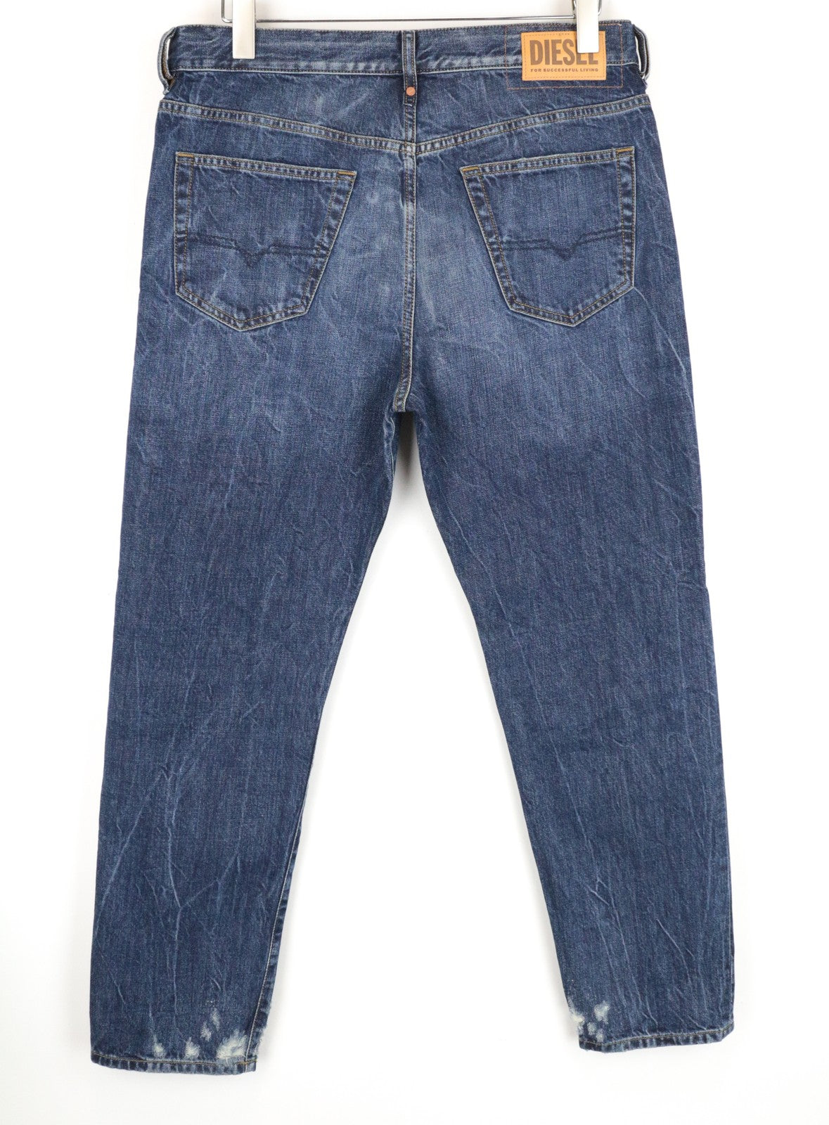 DIESEL Mharky 080AG W34/L32 Button Fly Jeans Slim Blue Cotton Skinny for Men's