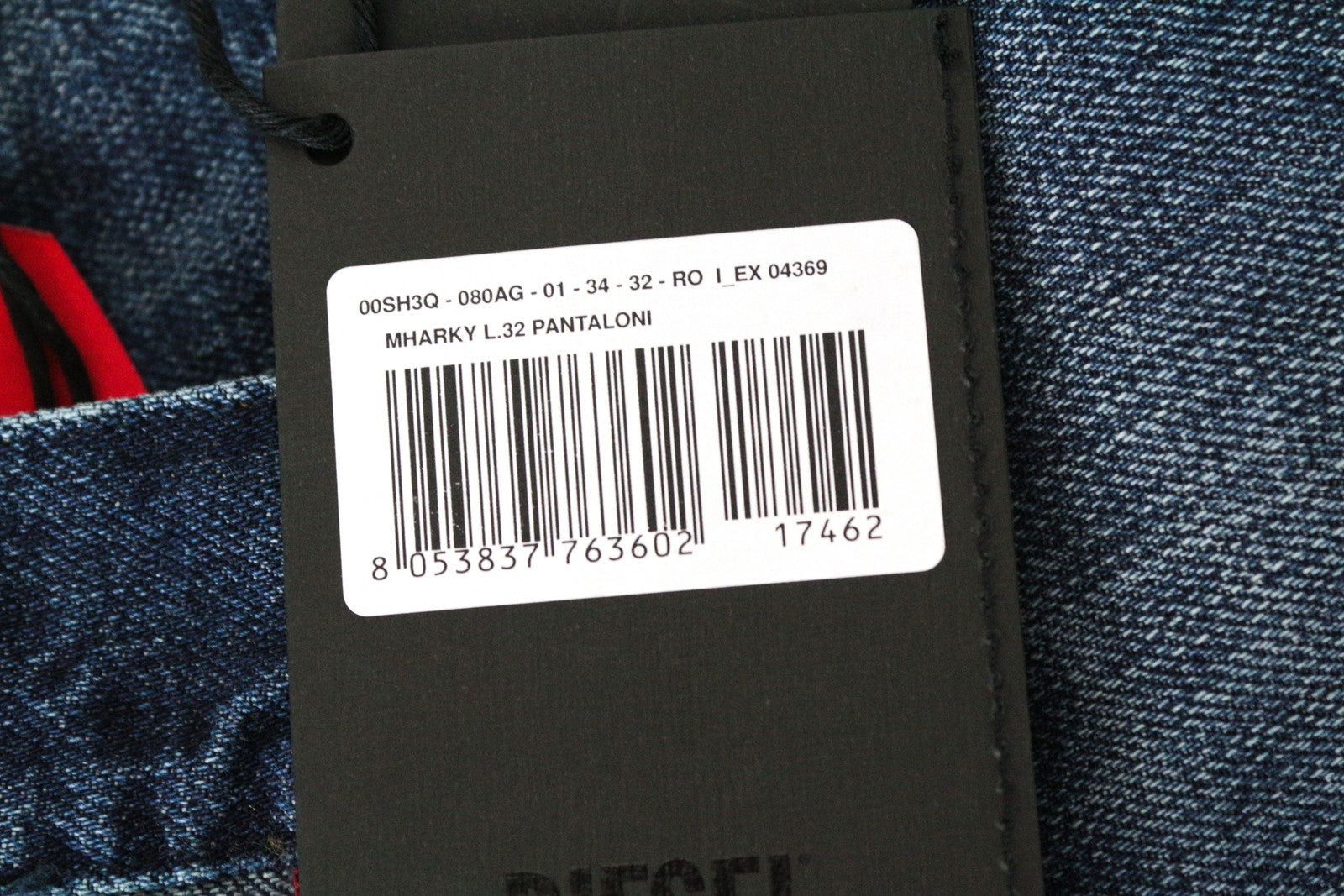 DIESEL Mharky 080AG W34/L32 Button Fly Jeans Slim Blue Cotton Skinny for Men's