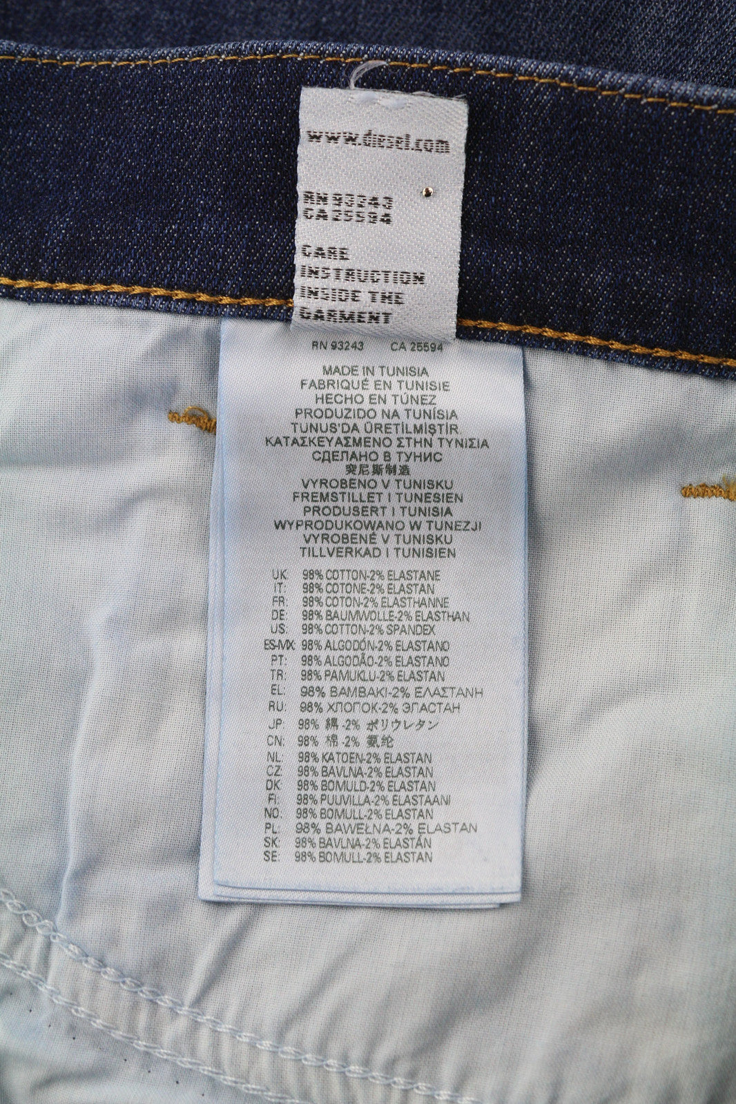 DIESEL D-Fining 009ZU Men Jeans W32/L32 Tapered Fit Stretch Washed Denim Blue