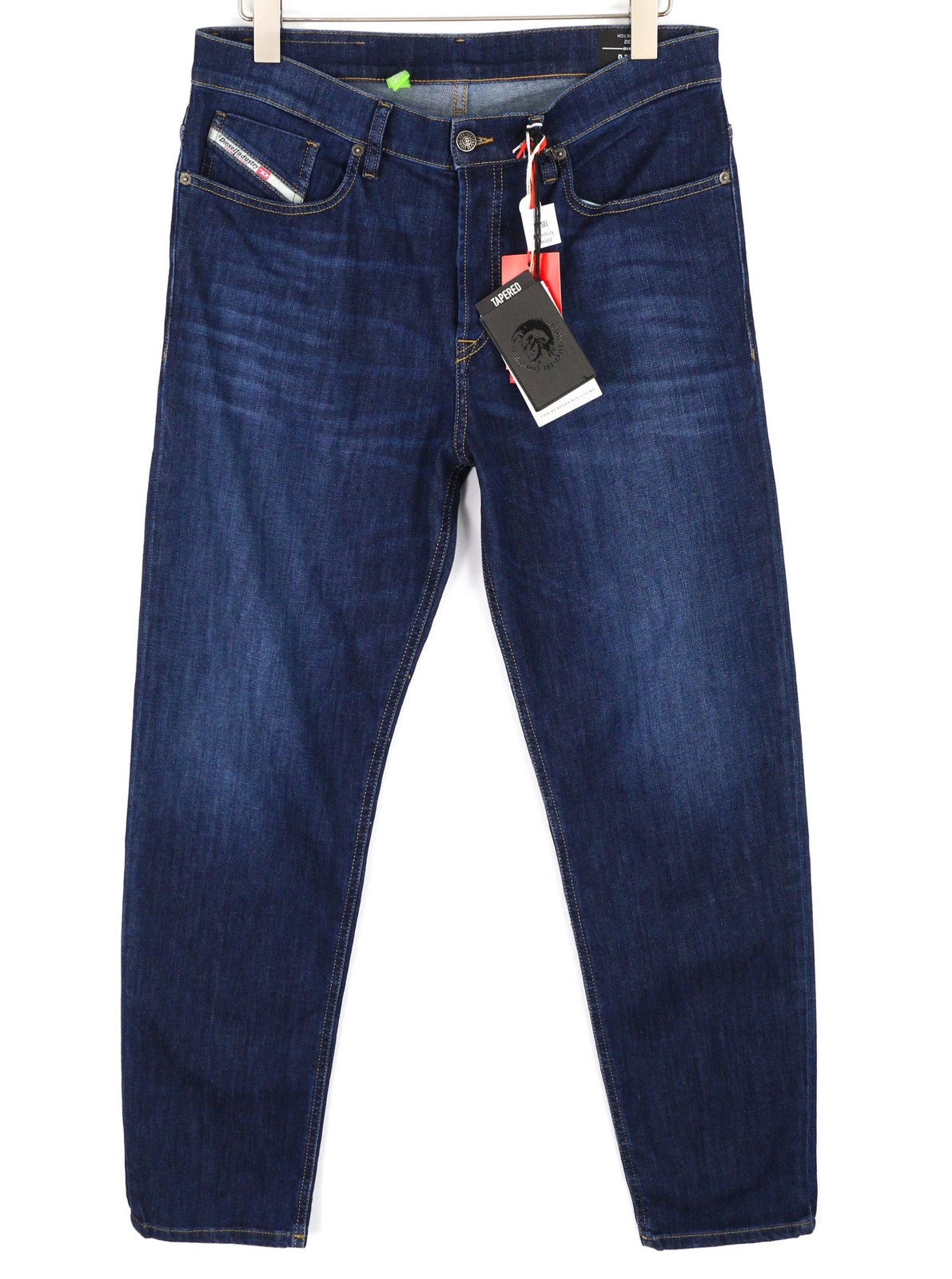 DIESEL D-Fining 009ZU Men Jeans W32/L32 Tapered Fit Stretch Washed Denim Blue