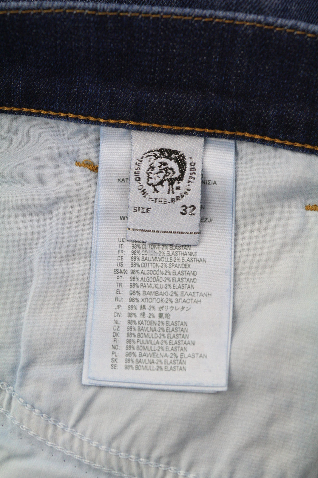 DIESEL D-Fining 009ZU Men Jeans W32/L32 Tapered Fit Stretch Washed Denim Blue