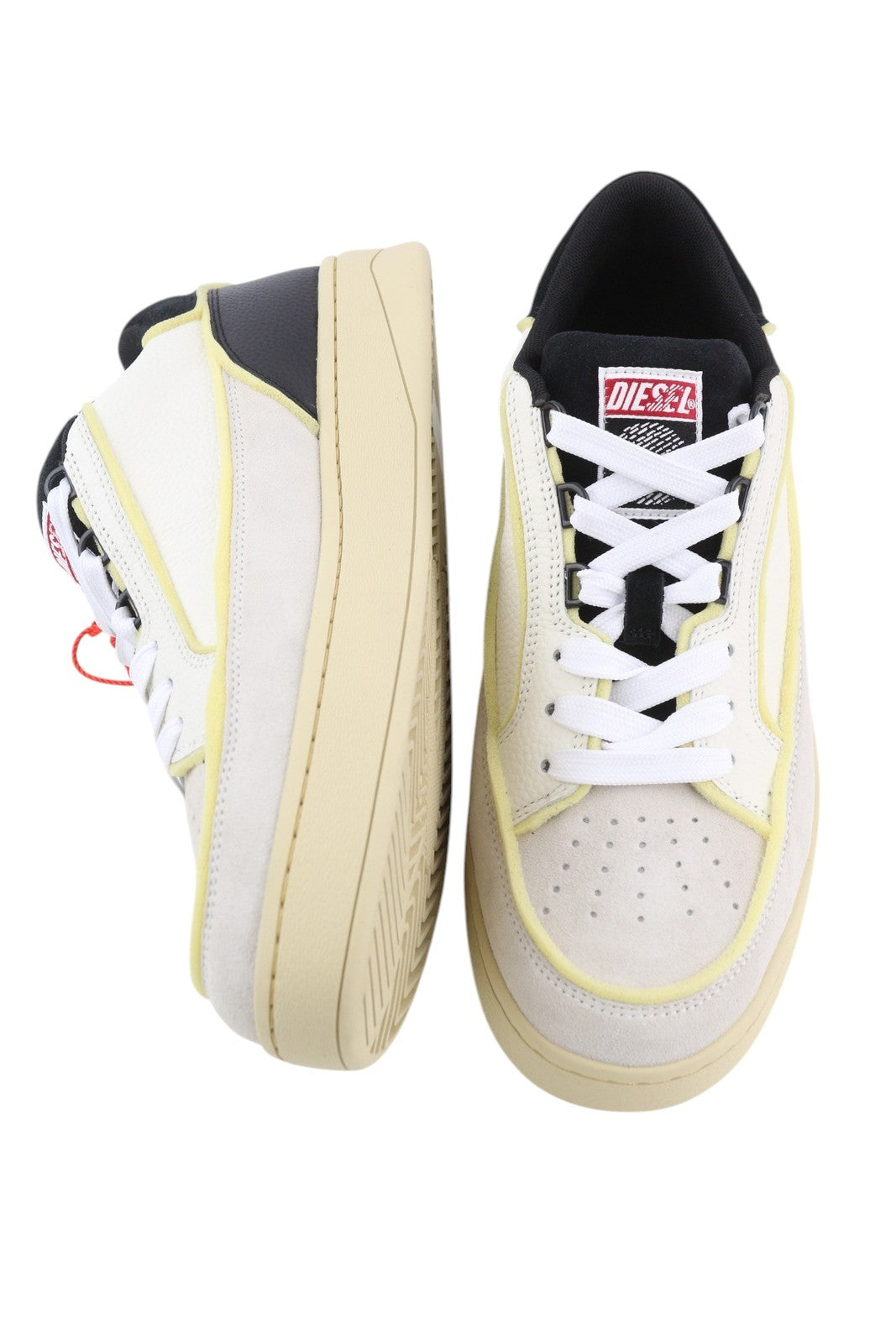 DIESEL S-Sinna Low Men Sneakers EU41 White Leather Low Top Lace Up RRP€160