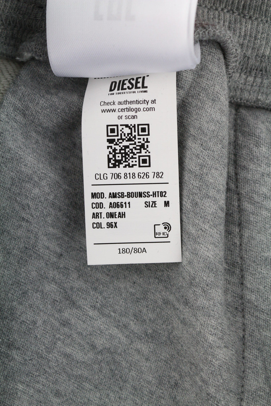 DIESEL AMSB-Bounss-HT02 Men Trousers M Grey Melange Sweat Pockets RRP€125