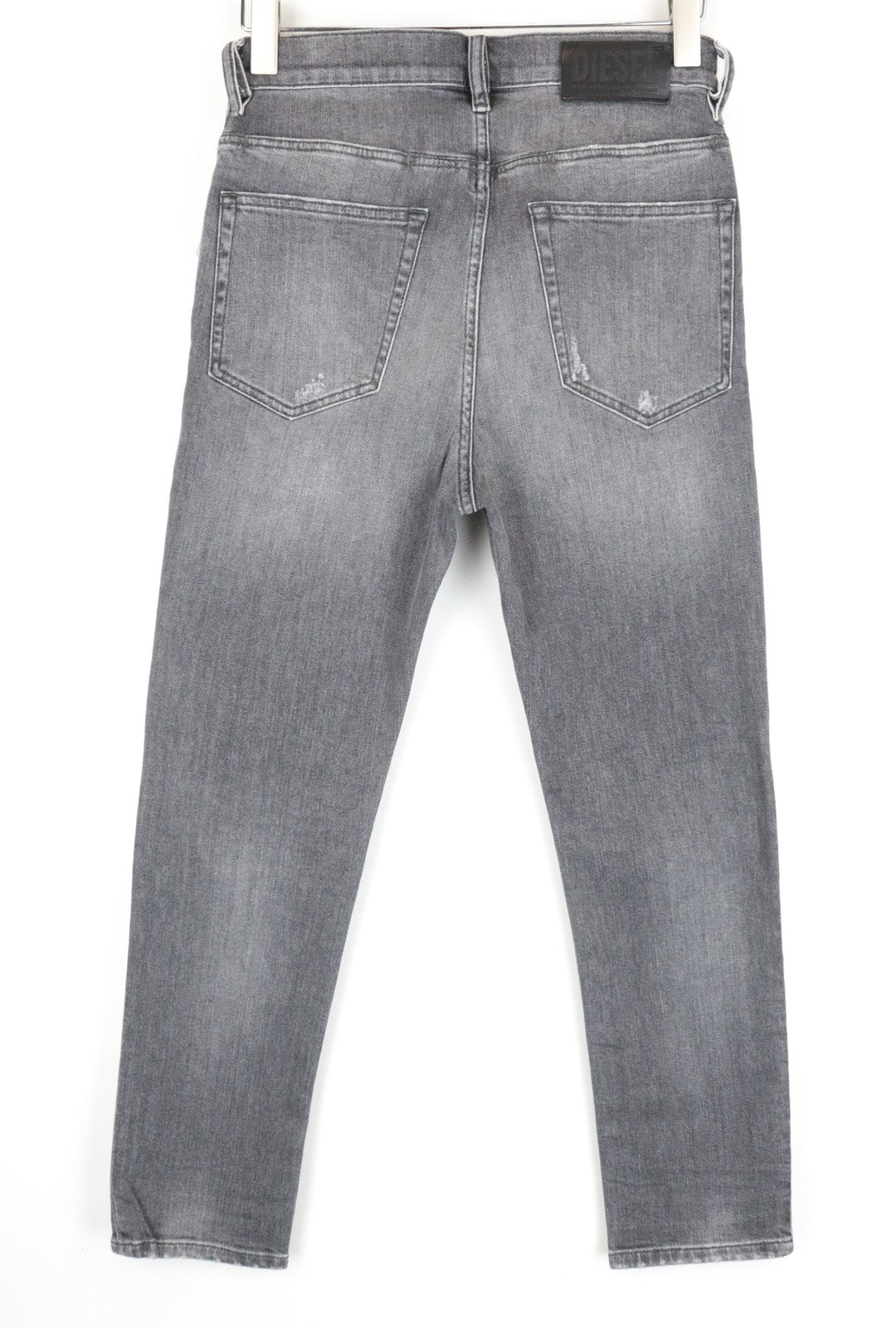 DIESEL D-Eetar 0890F W28/L30 Ripped Grey Tapered Jeans for Men's Stretch Cotton