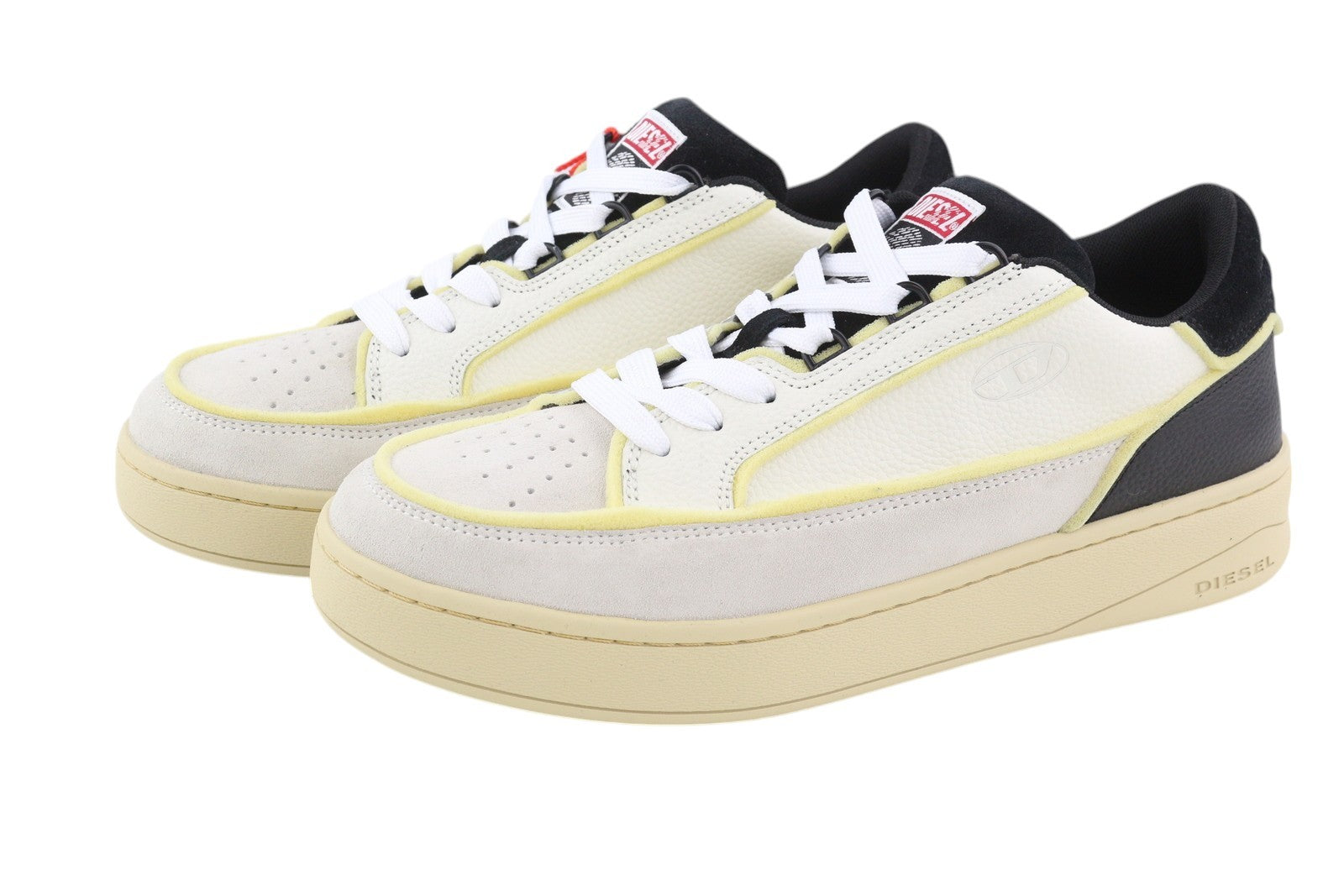 DIESEL S-Sinna Low Men Sneakers EU44 White Leather Low Top Lace Up RRP€160