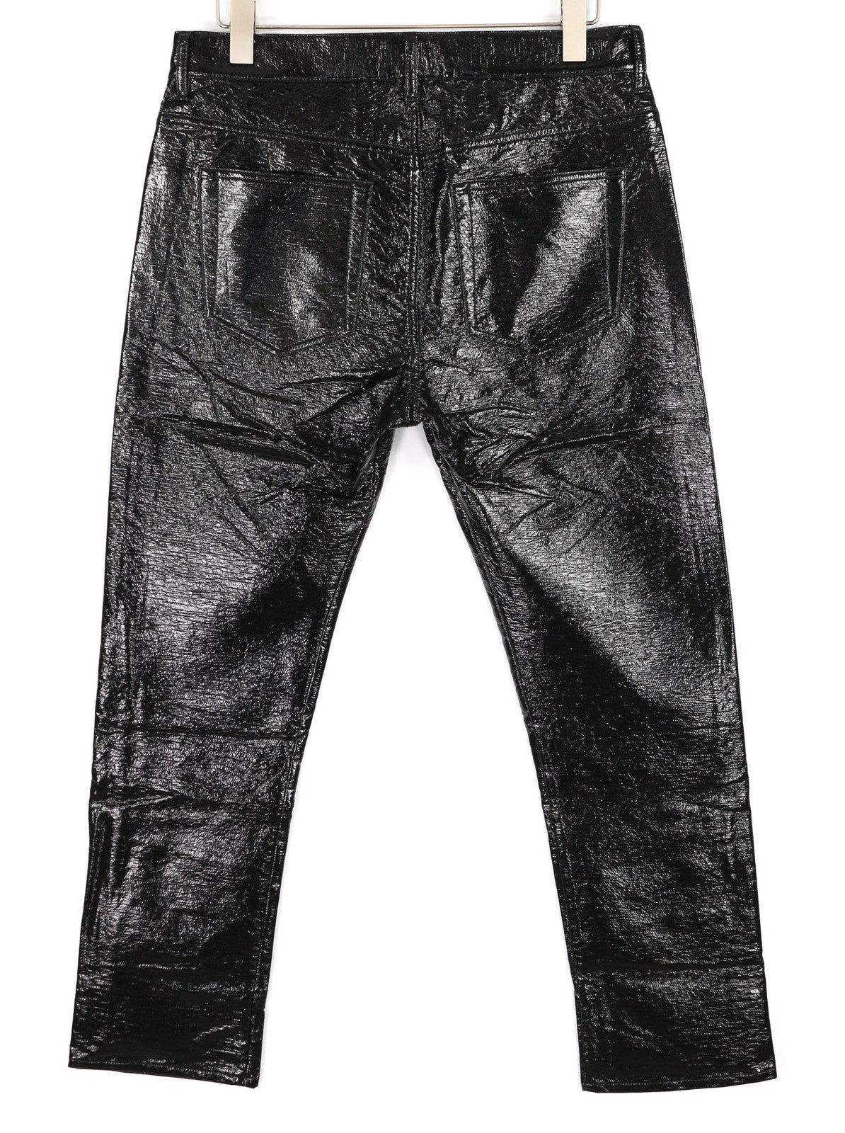 DIESEL P-Viker-Z 0LCAU Men Trousers W30 Black Slim Fit Coated Shiny Look RRP€225