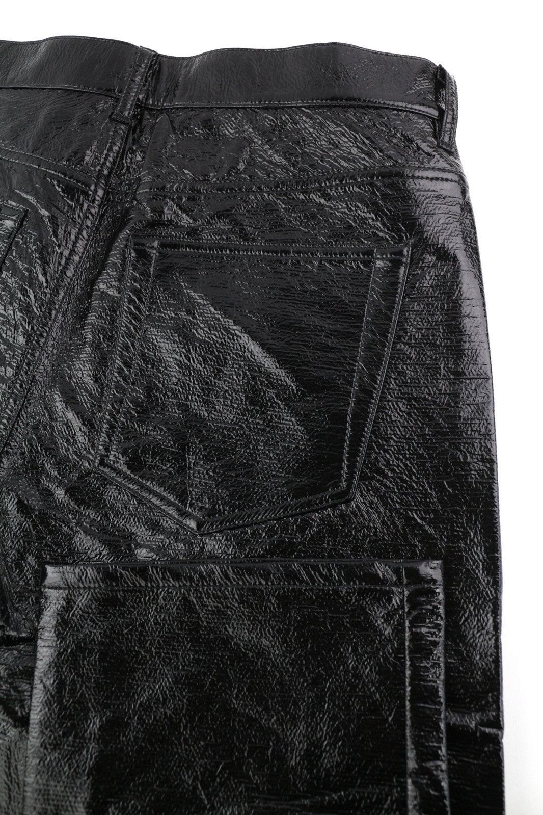 DIESEL P-Viker-Z 0LCAU Men Trousers W30 Black Slim Fit Coated Shiny Look RRP€225