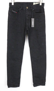 DIESEL Mharky 088AD Black Distressed Cotton Jeans W28/L32 Men's Skinny Fit