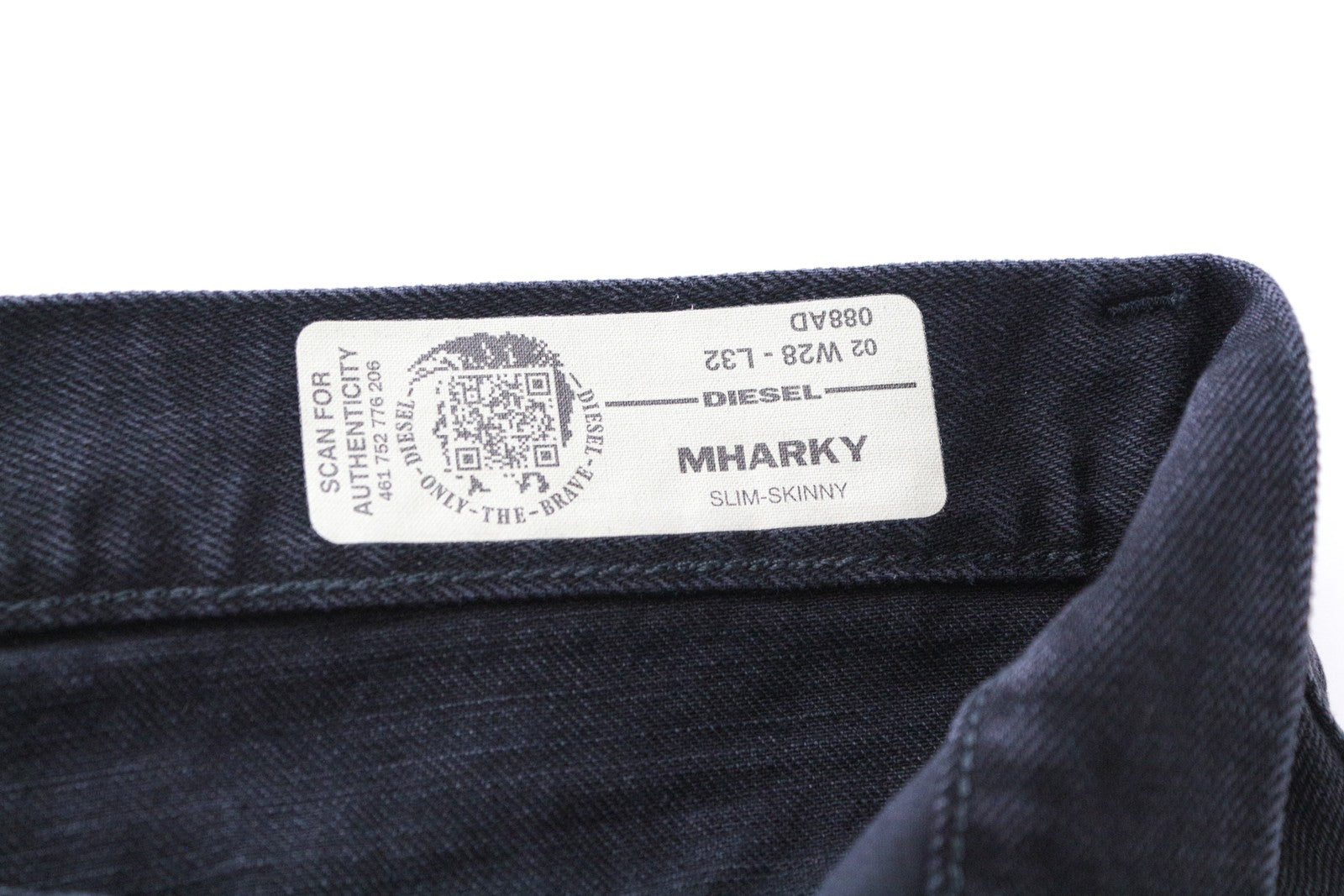 DIESEL Mharky 088AD Black Distressed Cotton Jeans W28/L32 Men's Skinny Fit