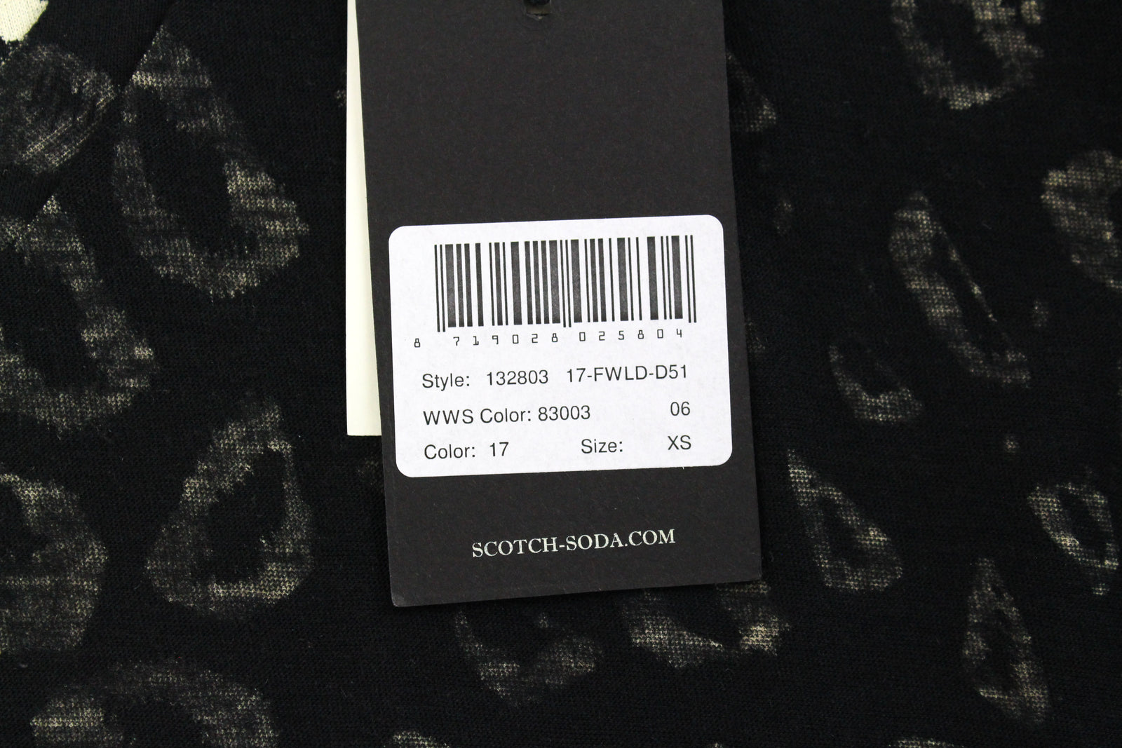 SCOTCH & SODA Women Top XS Animal Print Short Sleeve Double-Layer Crew Neck