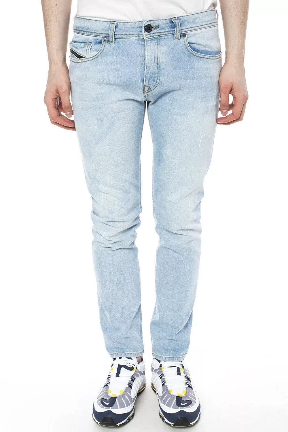 DIESEL Type-2814 BG8G3 Black Gold Men's Jeans W36 Skinny Fit Light Blue Stretch