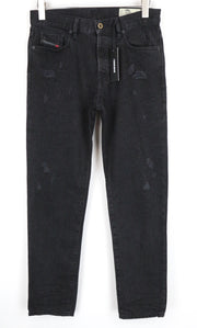 DIESEL Mharky 088AD W29/L32 Black Button-Fly Jeans for Men's Skinny Pure Cotton