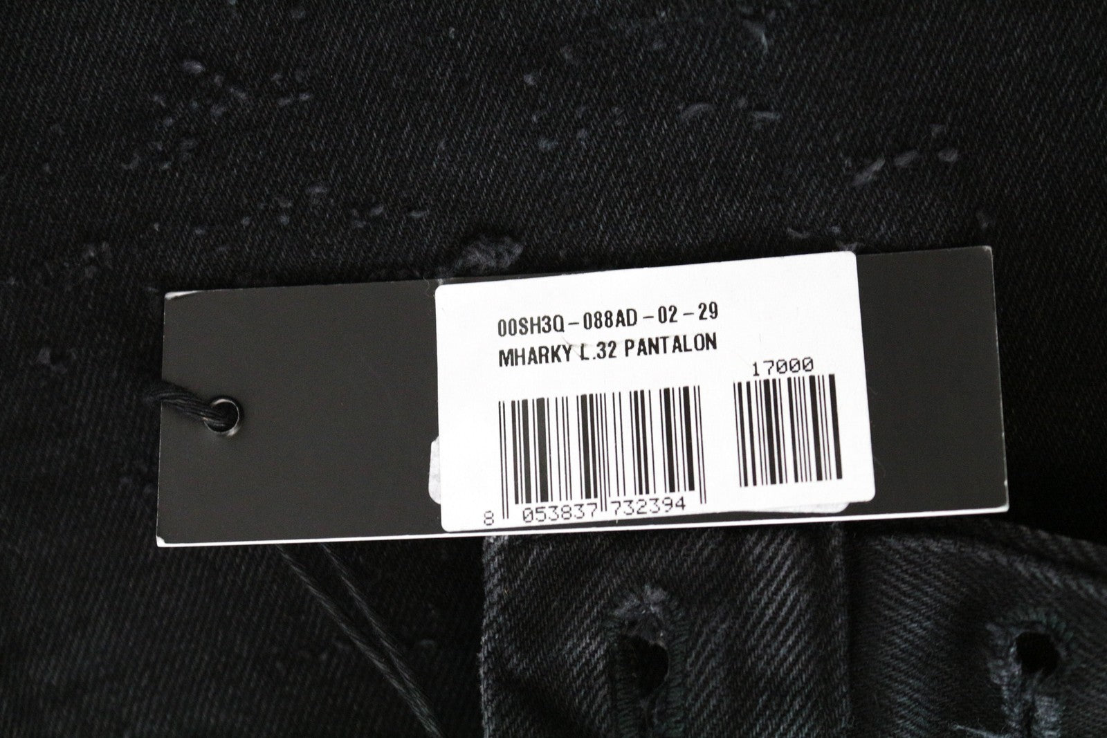 DIESEL Mharky 088AD W29/L32 Black Button-Fly Jeans for Men's Skinny Pure Cotton