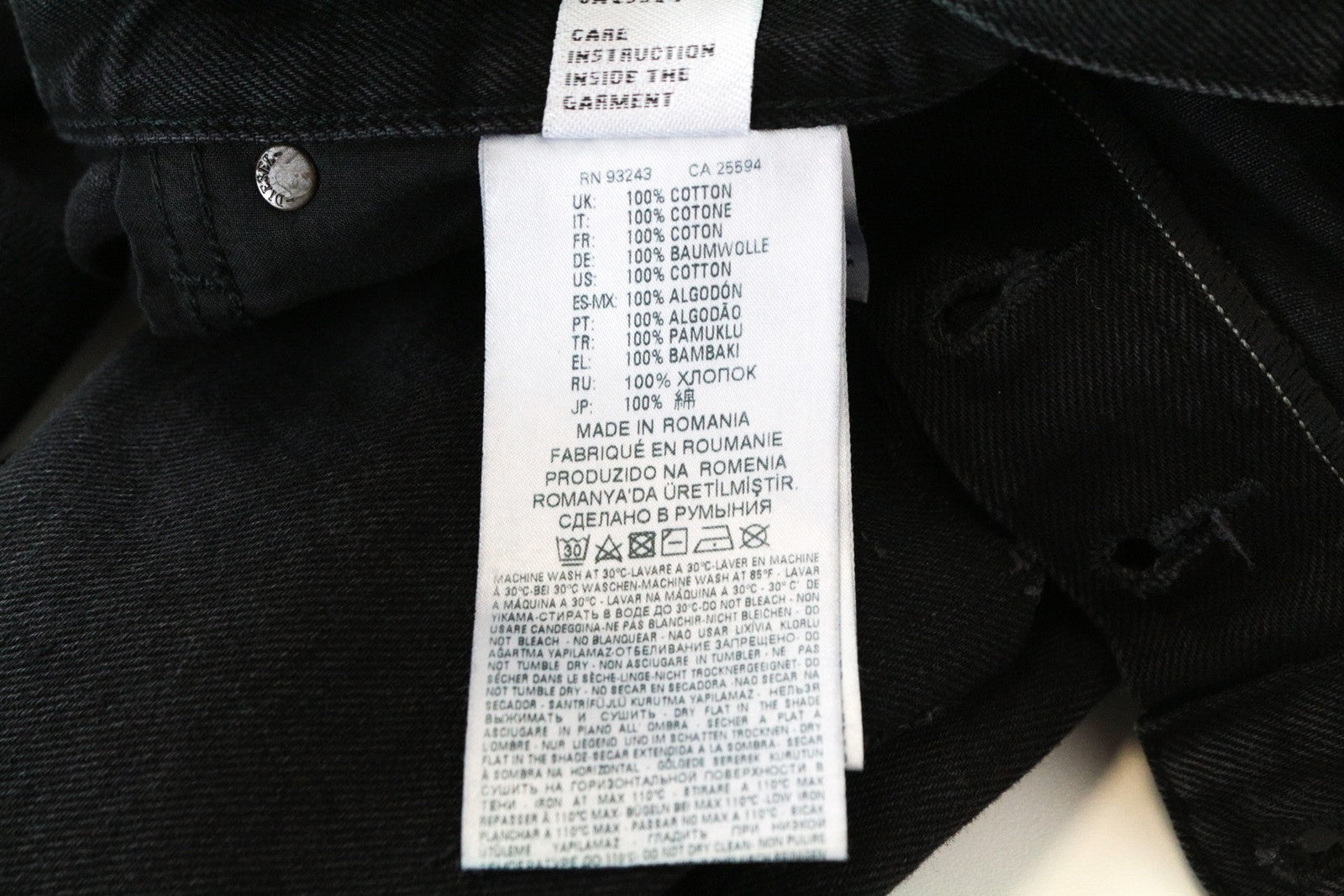 DIESEL Mharky 088AD W29/L32 Black Button-Fly Jeans for Men's Skinny Pure Cotton