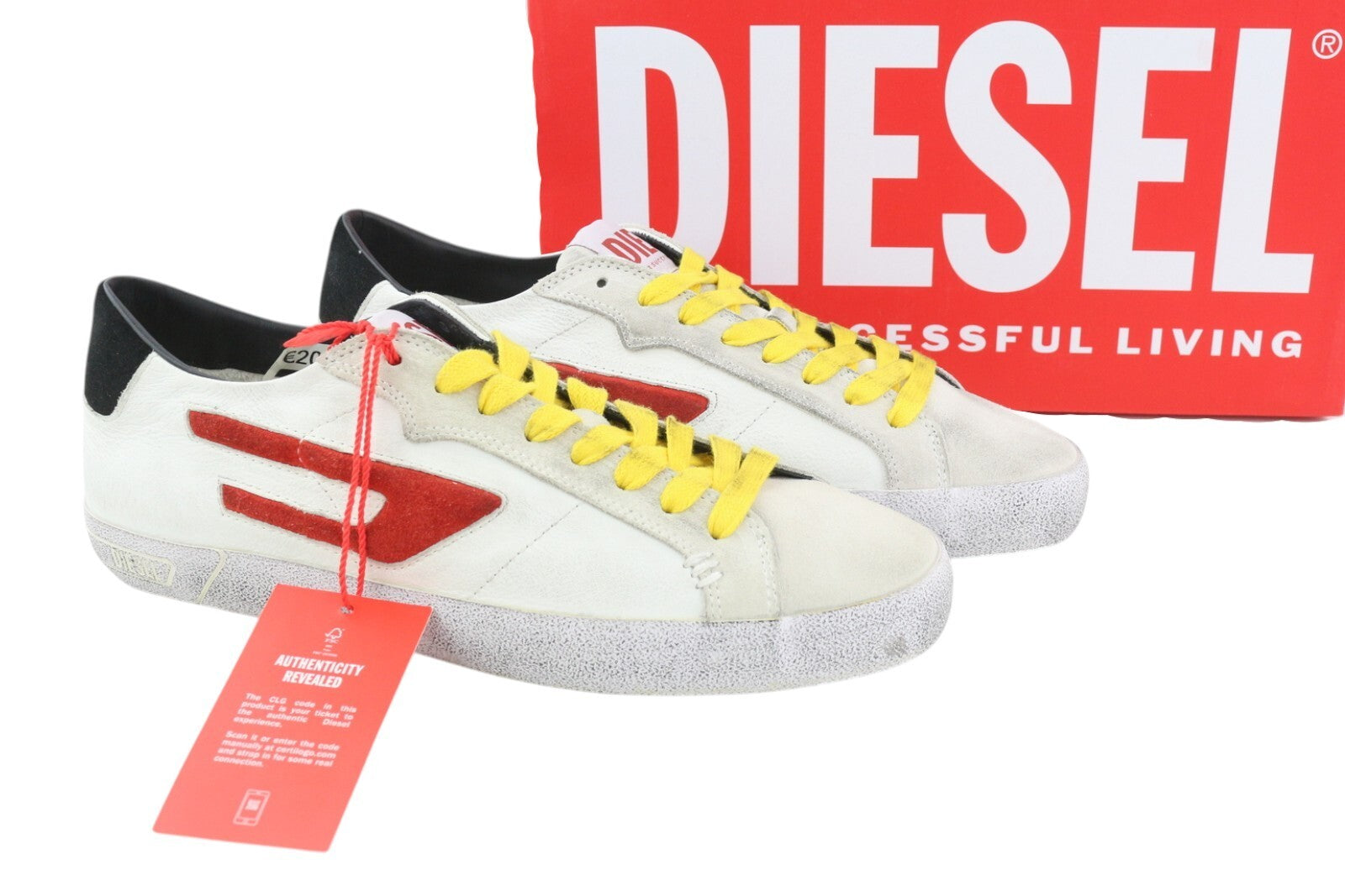DIESEL S-Leroji Low Men Sneakers EU41 Leather Low Top Laced Logo RRP€225