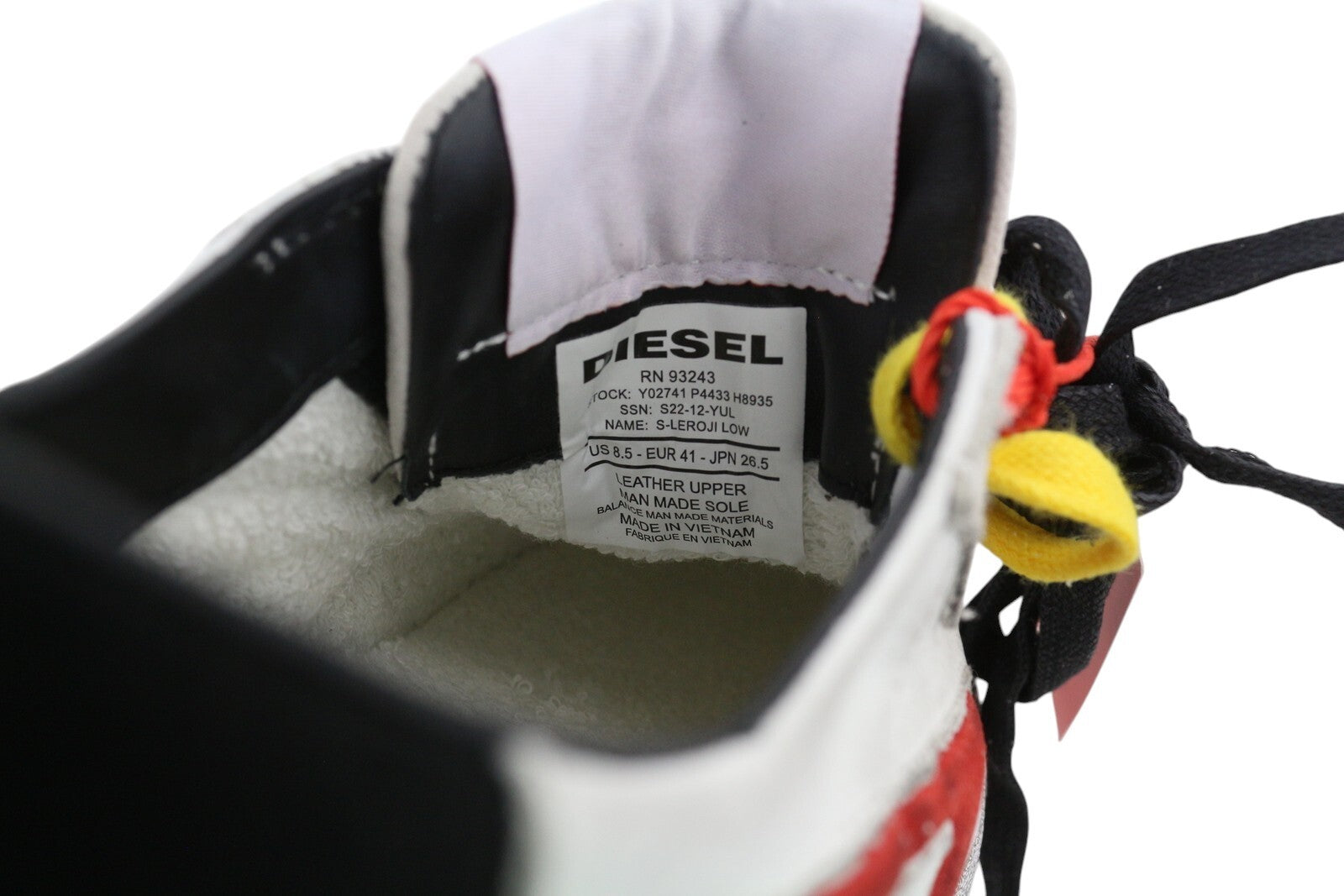 DIESEL S-Leroji Low Men Sneakers EU41 Leather Low Top Laced Logo RRP€225