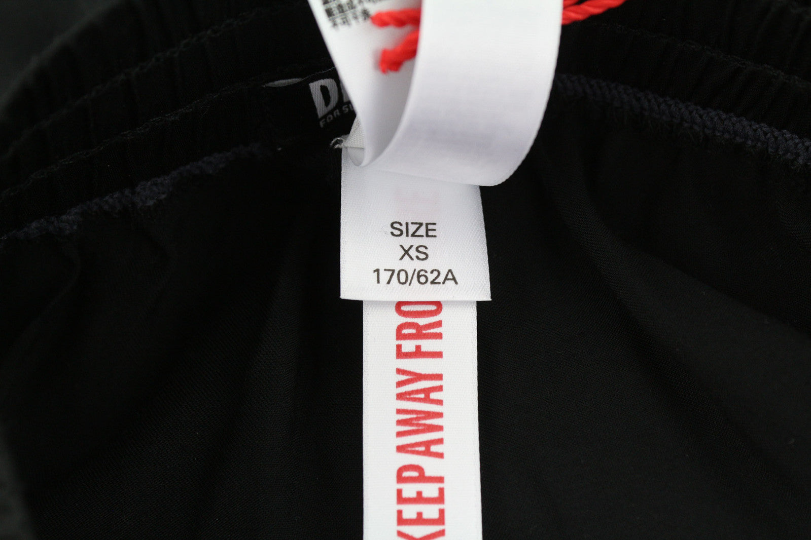 DIESEL UFLB-Tessy Women Trousers XS Black Sweat Elastic Waist Slim Fit Logo