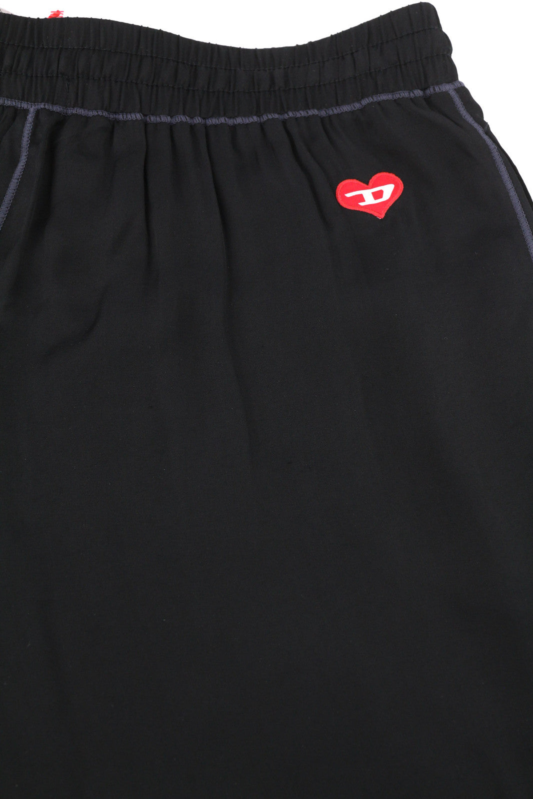 DIESEL UFLB-Tessy Women Trousers XS Black Sweat Elastic Waist Slim Fit Logo