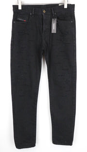 DIESEL Mharky 088AD W31/L34 Black Skinny Fit Jeans Button-Fly Men's Cotton Style