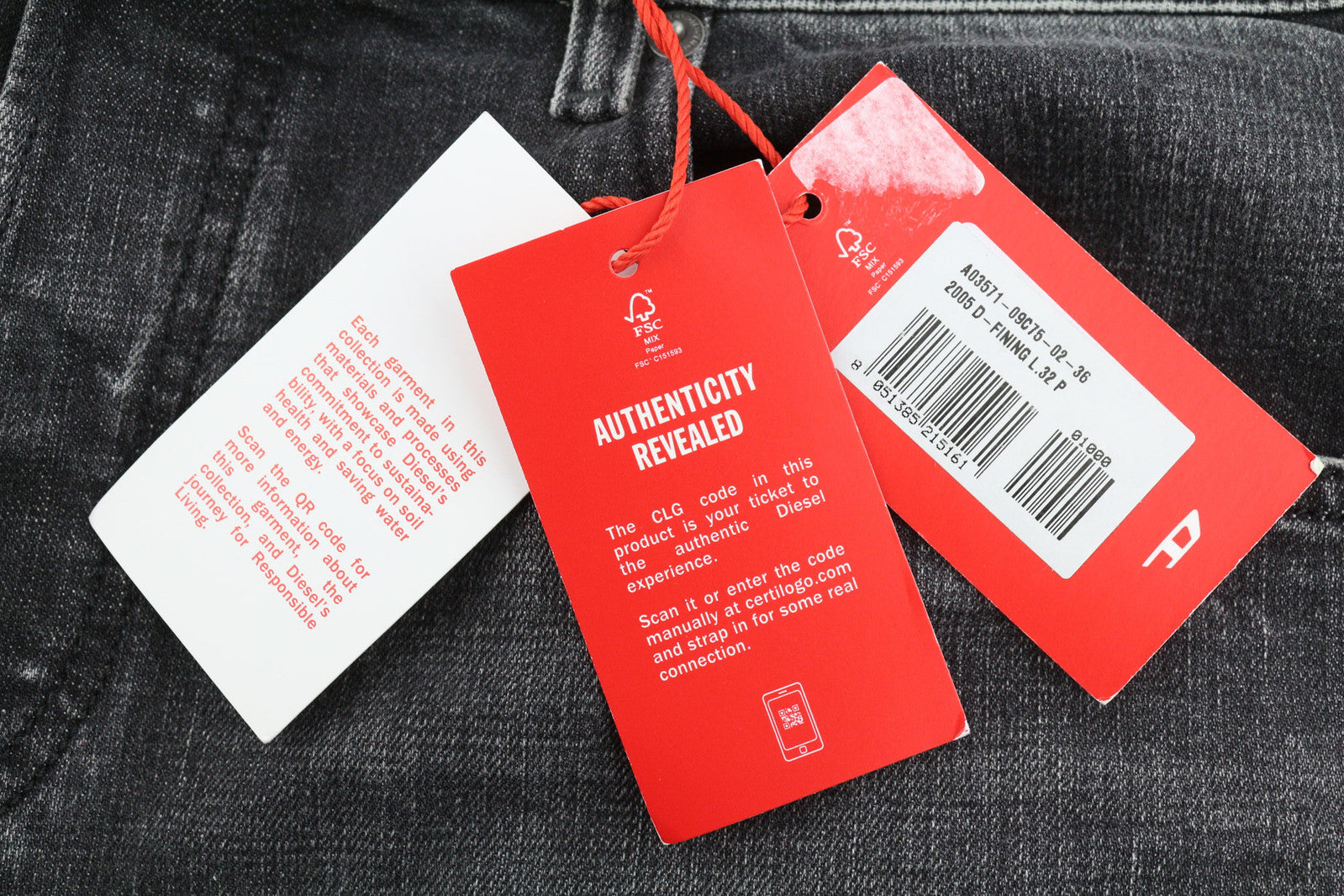 DIESEL 2005 D-Fining 09C75 Men Jeans W36/L32 Regular Tapered Mid Waist RRP€275