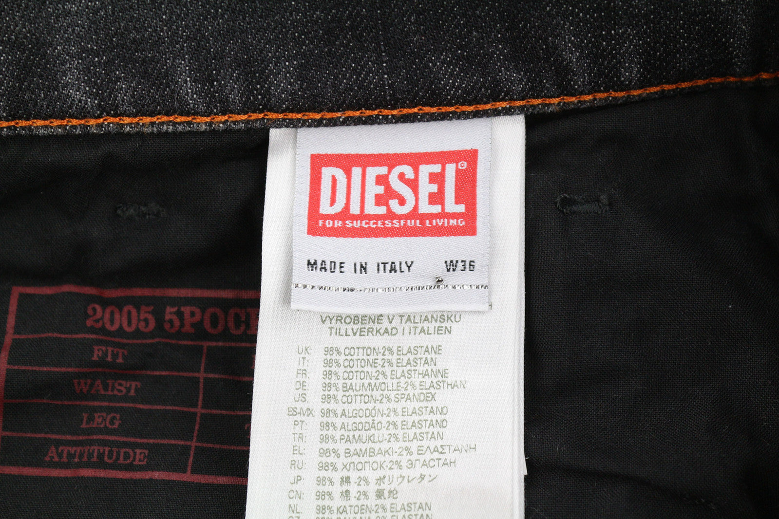 DIESEL 2005 D-Fining 09C75 Men Jeans W36/L32 Regular Tapered Mid Waist RRP€275