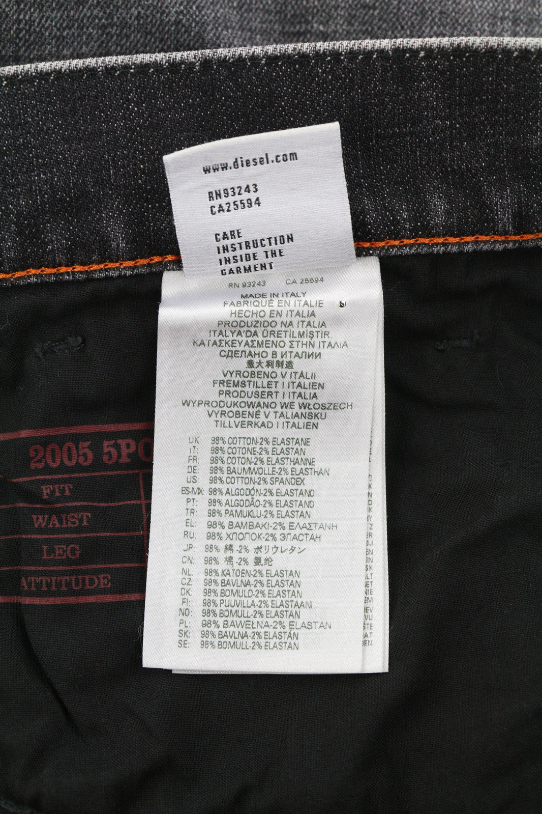 DIESEL 2005 D-Fining 09C75 Men Jeans W36/L32 Regular Tapered Mid Waist RRP€275