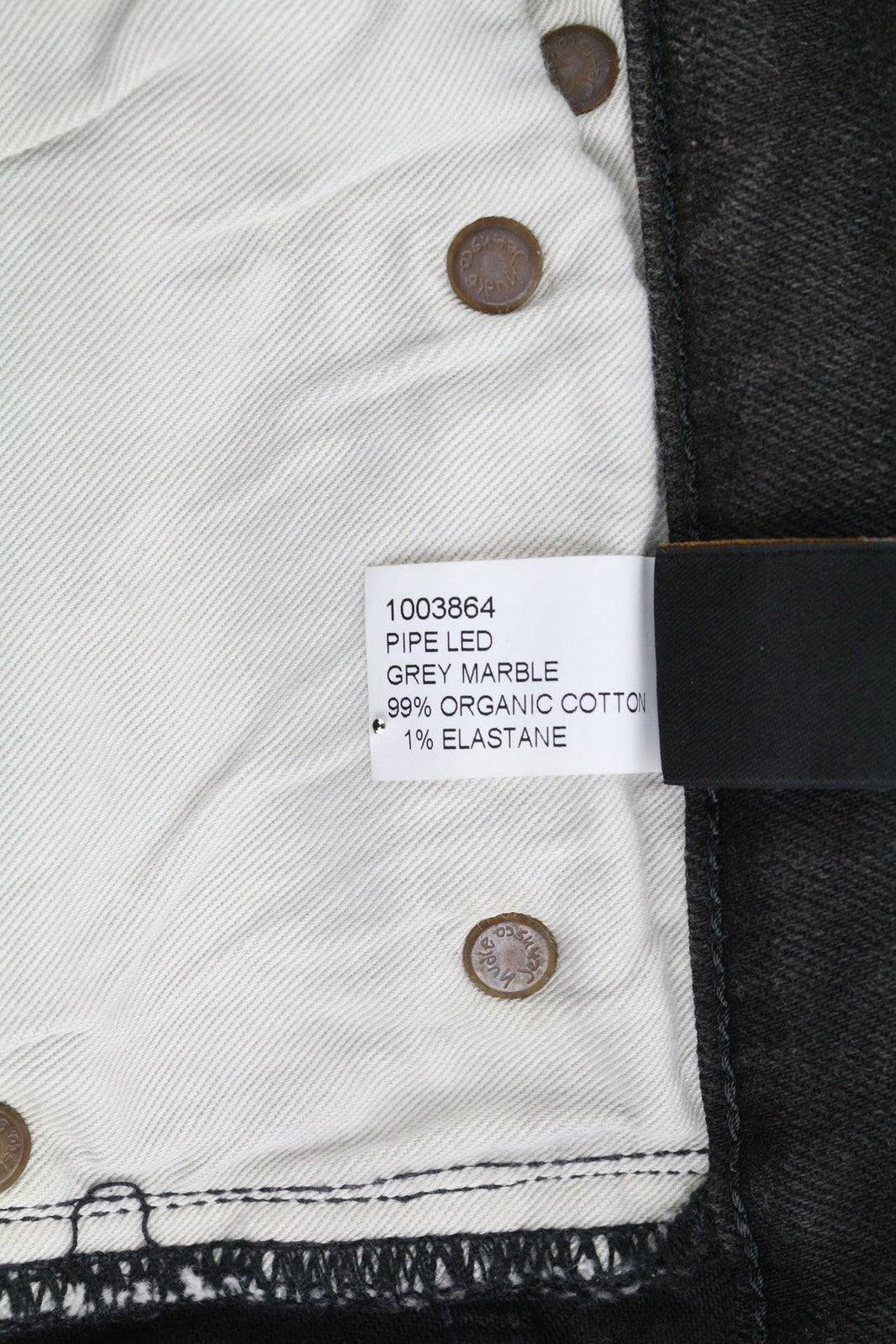 NUDIE Pipe Led Men Jeans W28/L32 Grey Marble Organic Skinny Fit Washed Logo