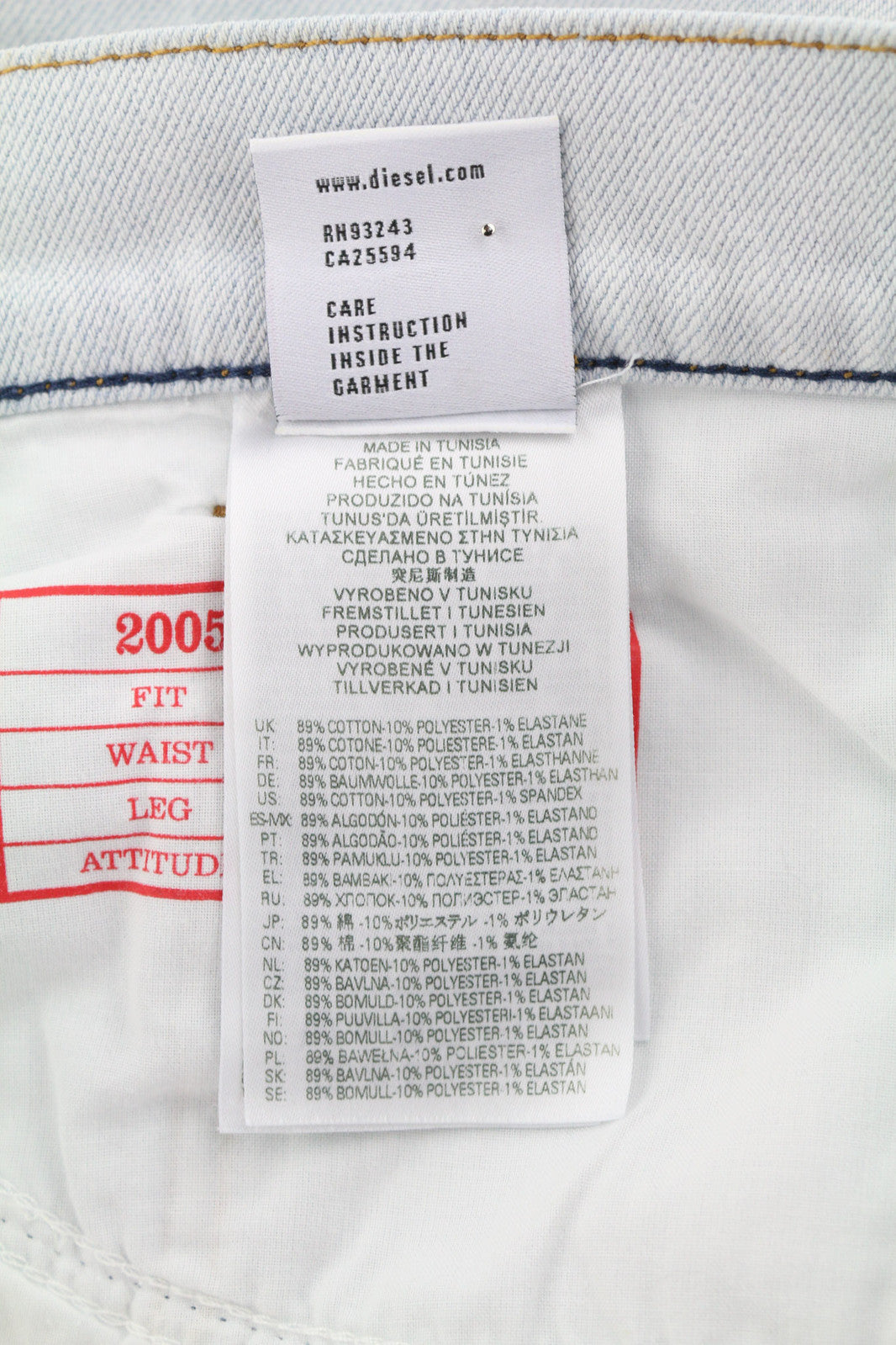 DIESEL 2005 D-Fining 09C06 Men Jeans W34/L32 Regular Fit Tapered Leg Mid Waist