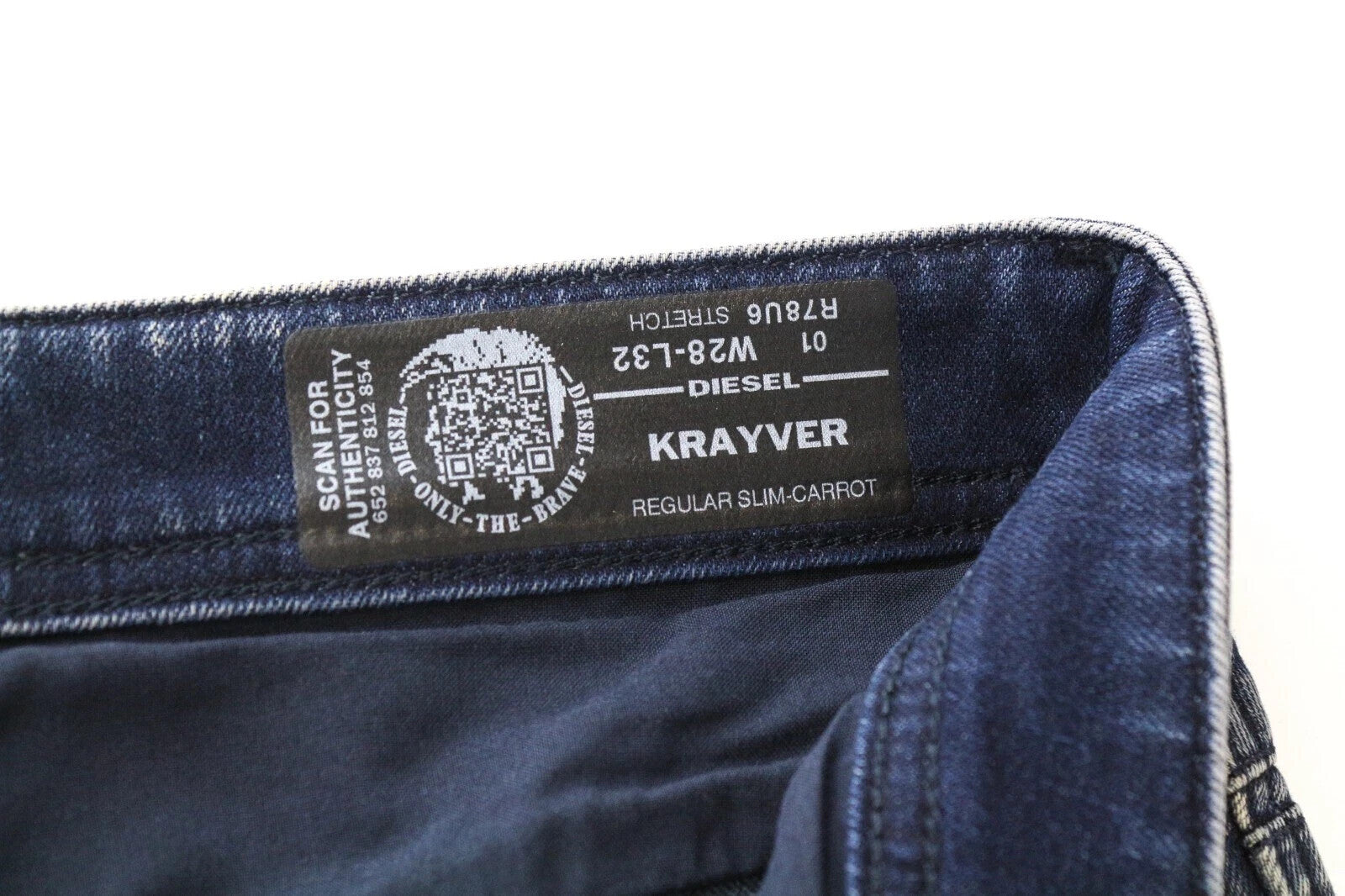 DIESEL Krayver R78U6 Men's Jeans W28/L32 Carrot Fit Wash Blue Cotton Stretch